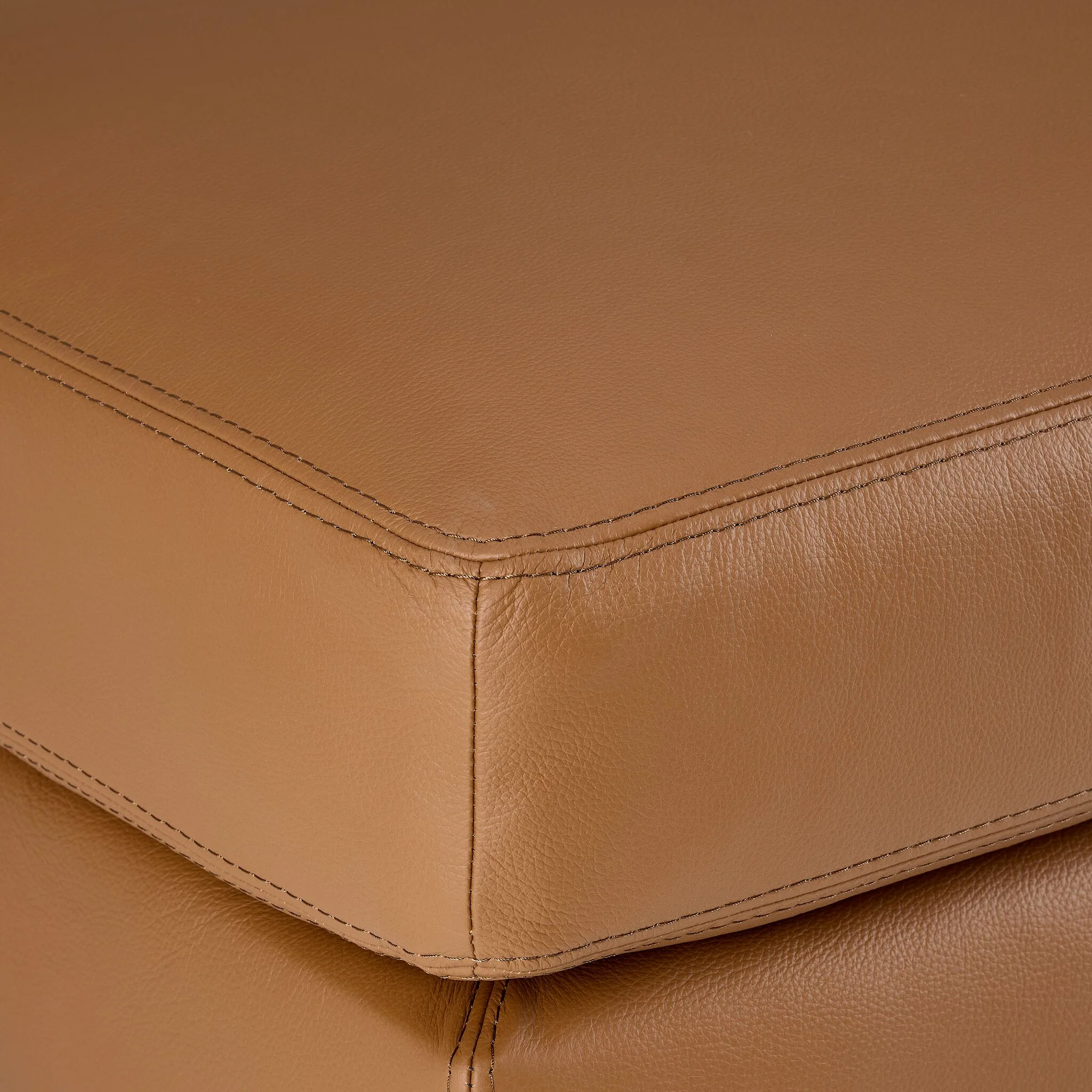 Chito Leather Ottoman - Saddle - Image 3
