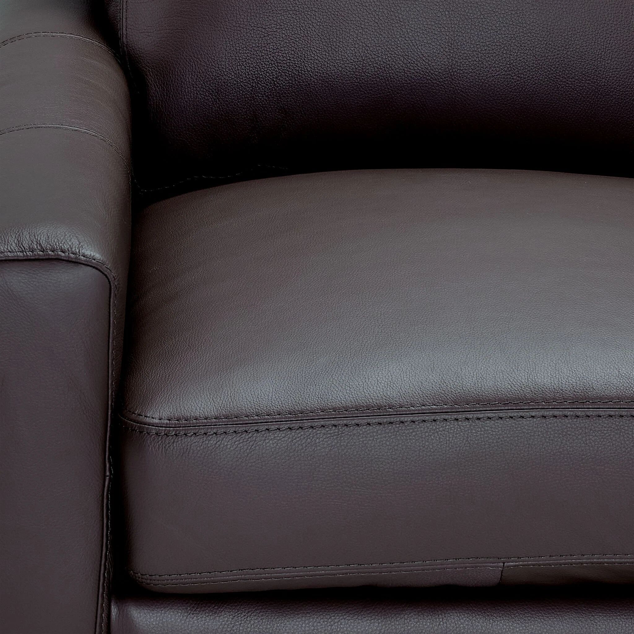 Chito Leather Sofa and Chair Set - Mocha - Image 4