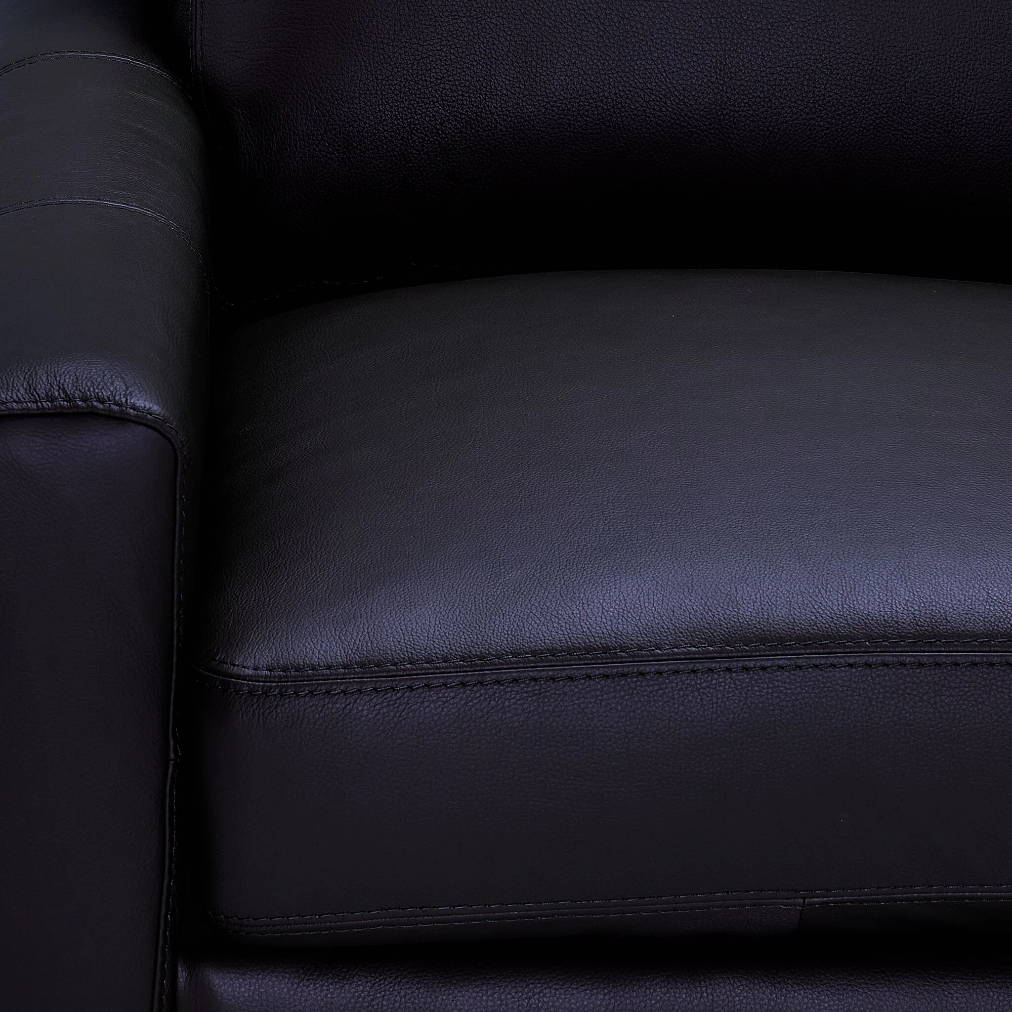 Chito Leather Sofa and Chair Set - Raven - Image 4