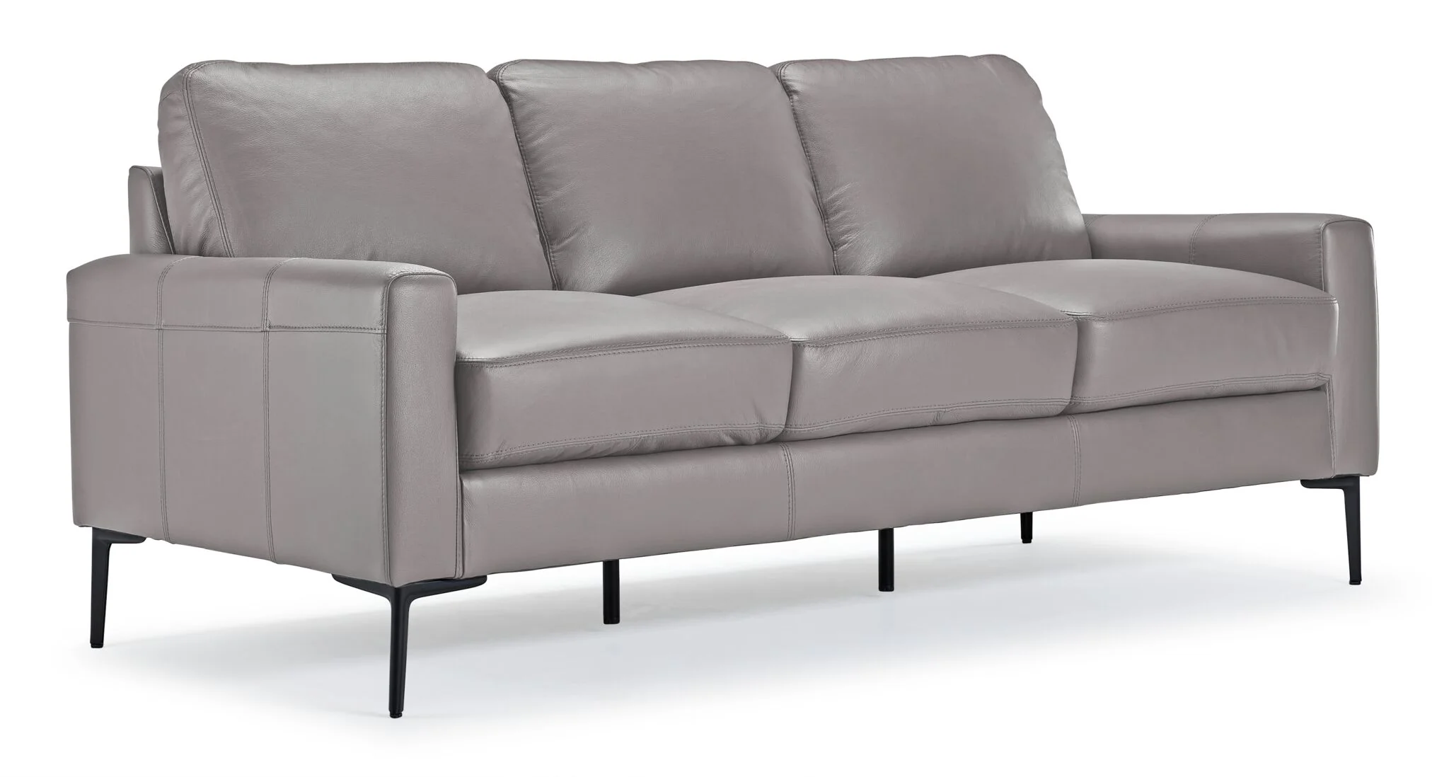 Chito Leather Sofa and Loveseat Set - Cloud Grey - Image 2