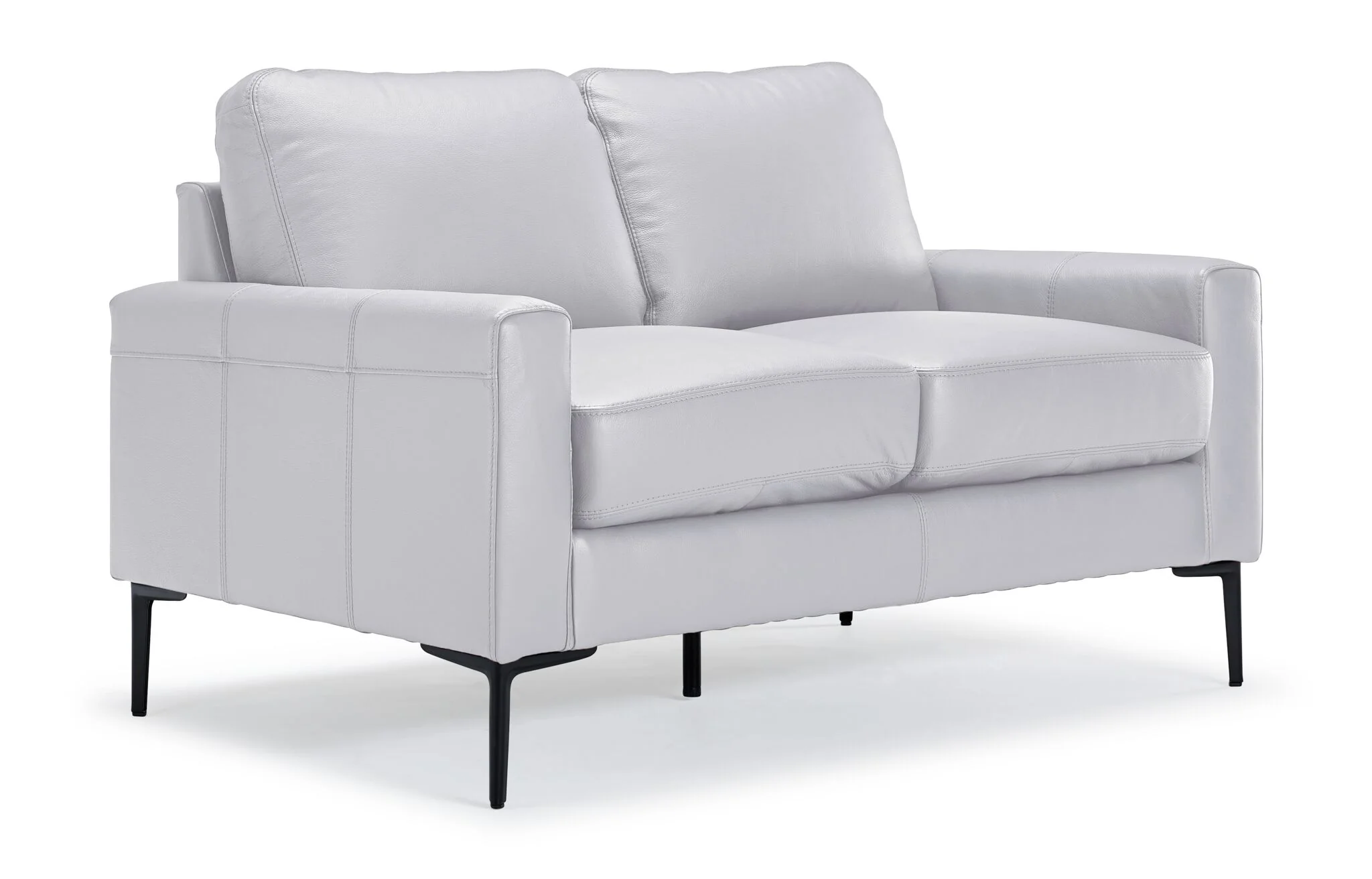 Chito Leather Sofa and Loveseat Set - Silver Grey - Image 3