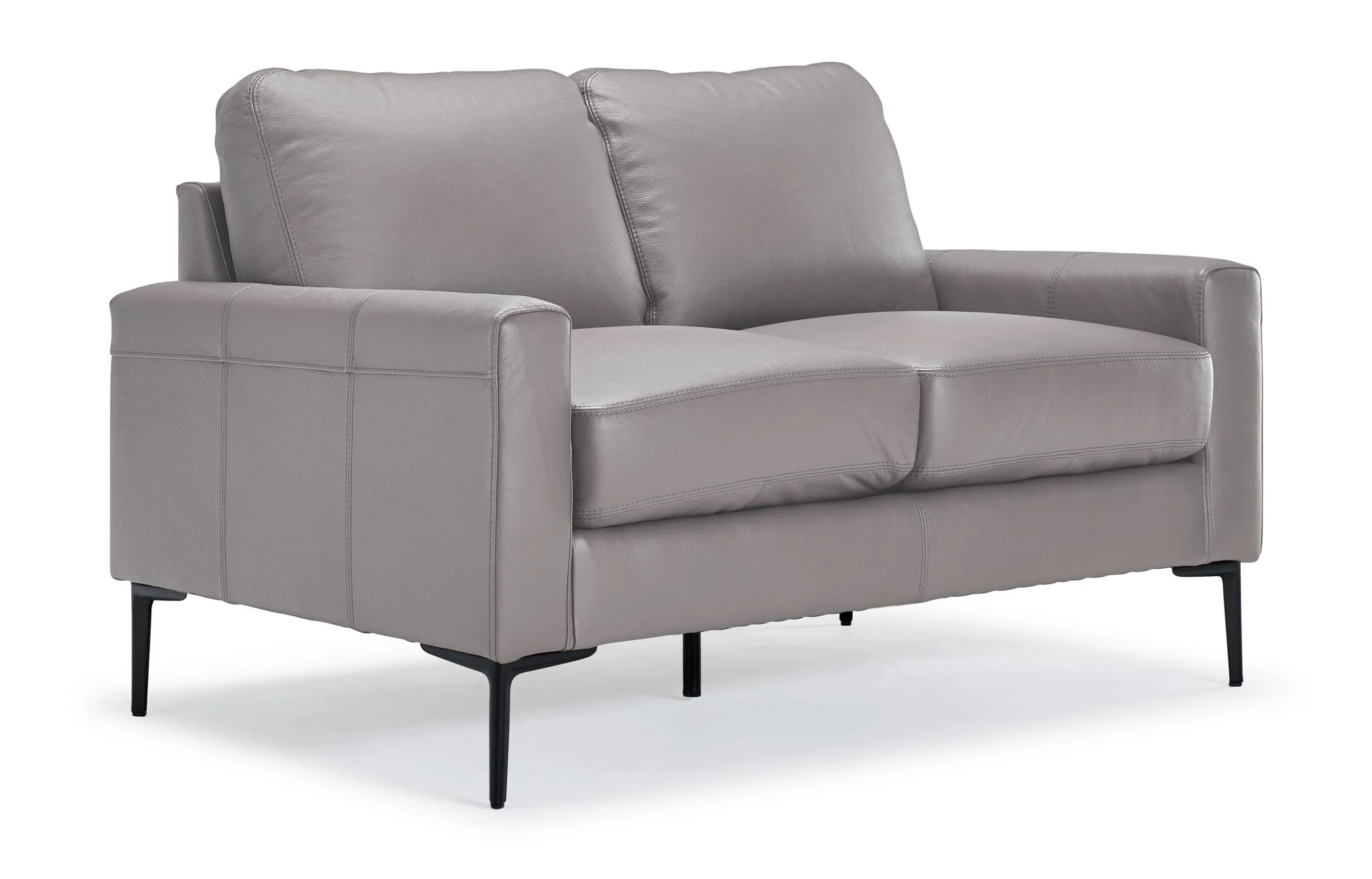 Chito Leather Sofa, Loveseat and Chair Set - Cloud Grey - Image 3