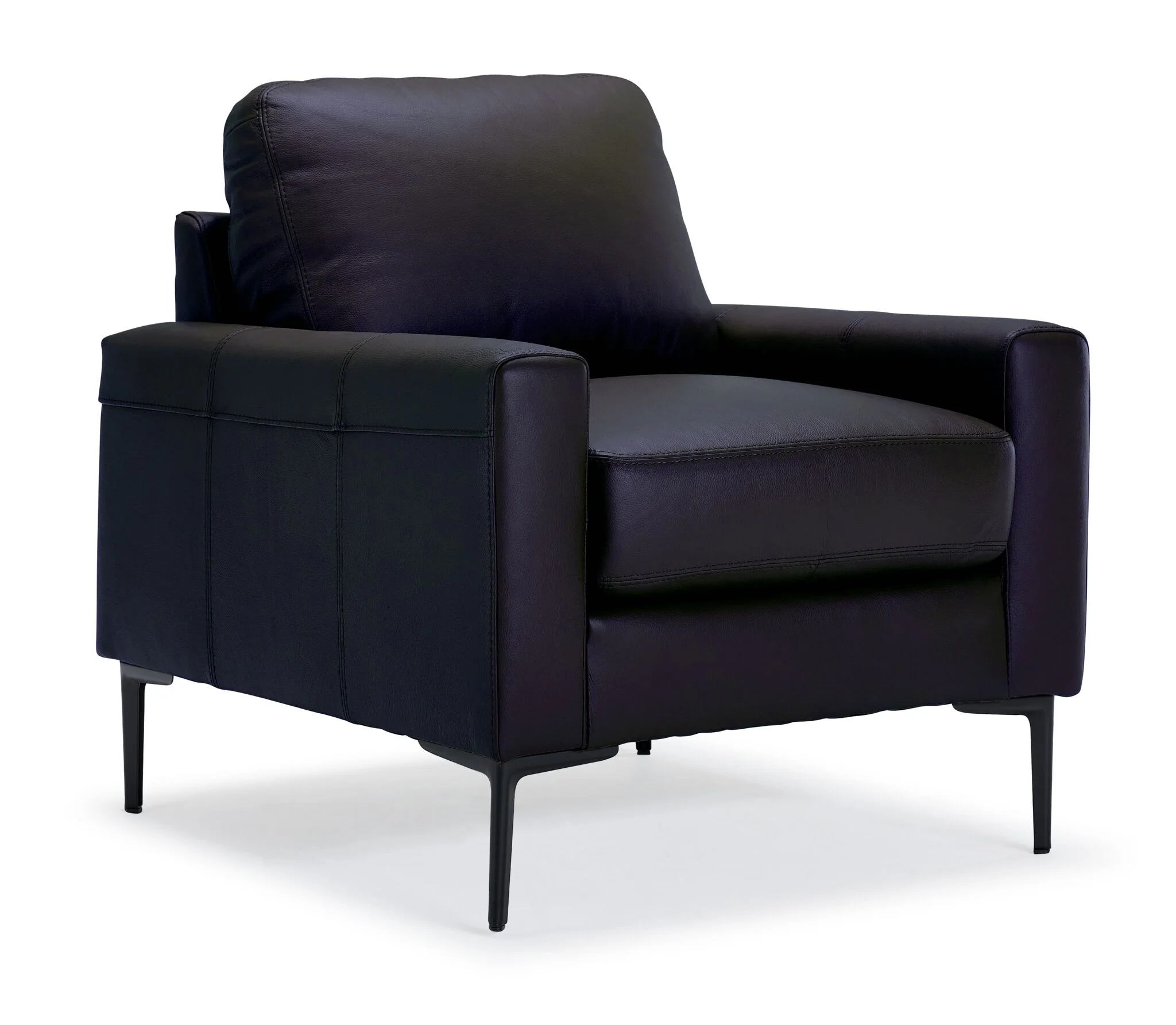 Chito Leather Sofa, Loveseat and Chair Set - Raven - Image 4