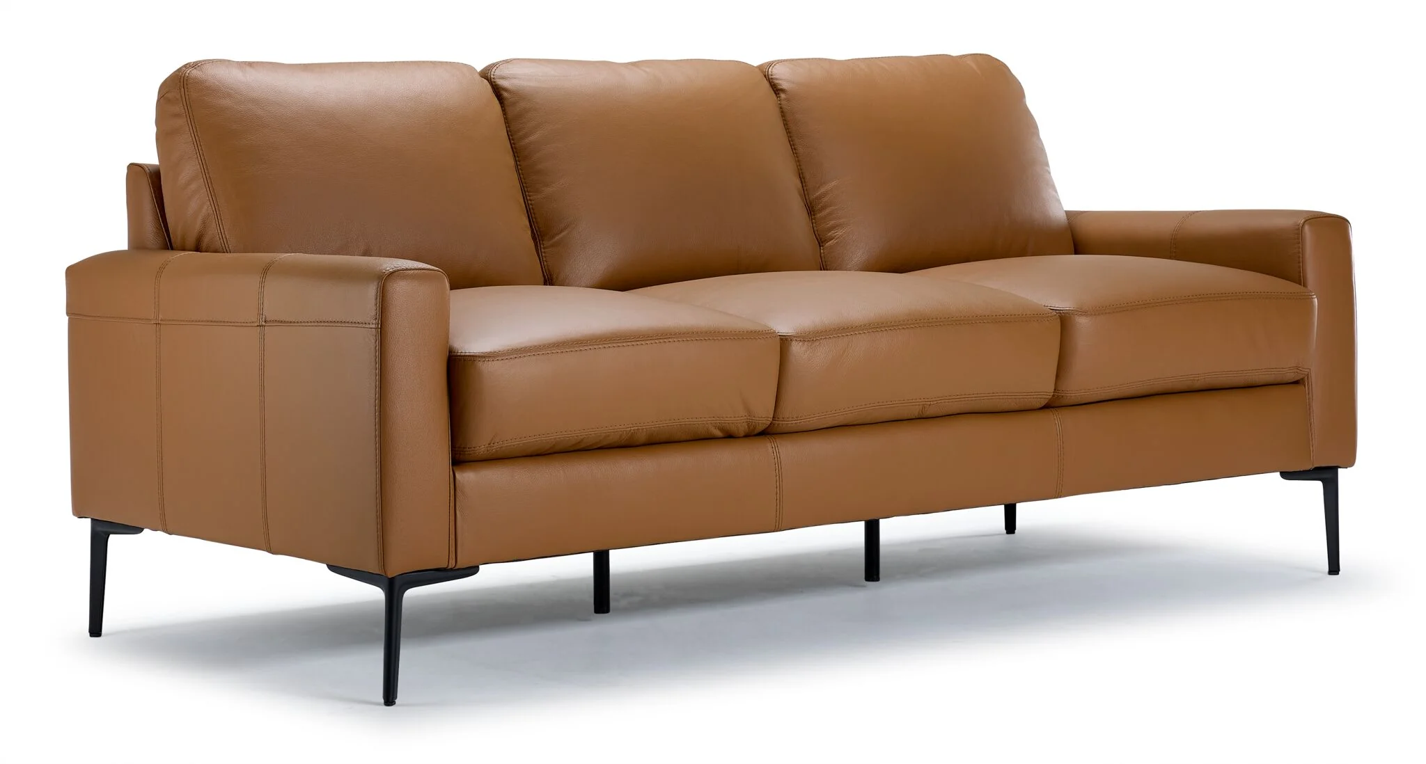 Chito Leather Sofa, Loveseat and Chair Set - Saddle - Image 2