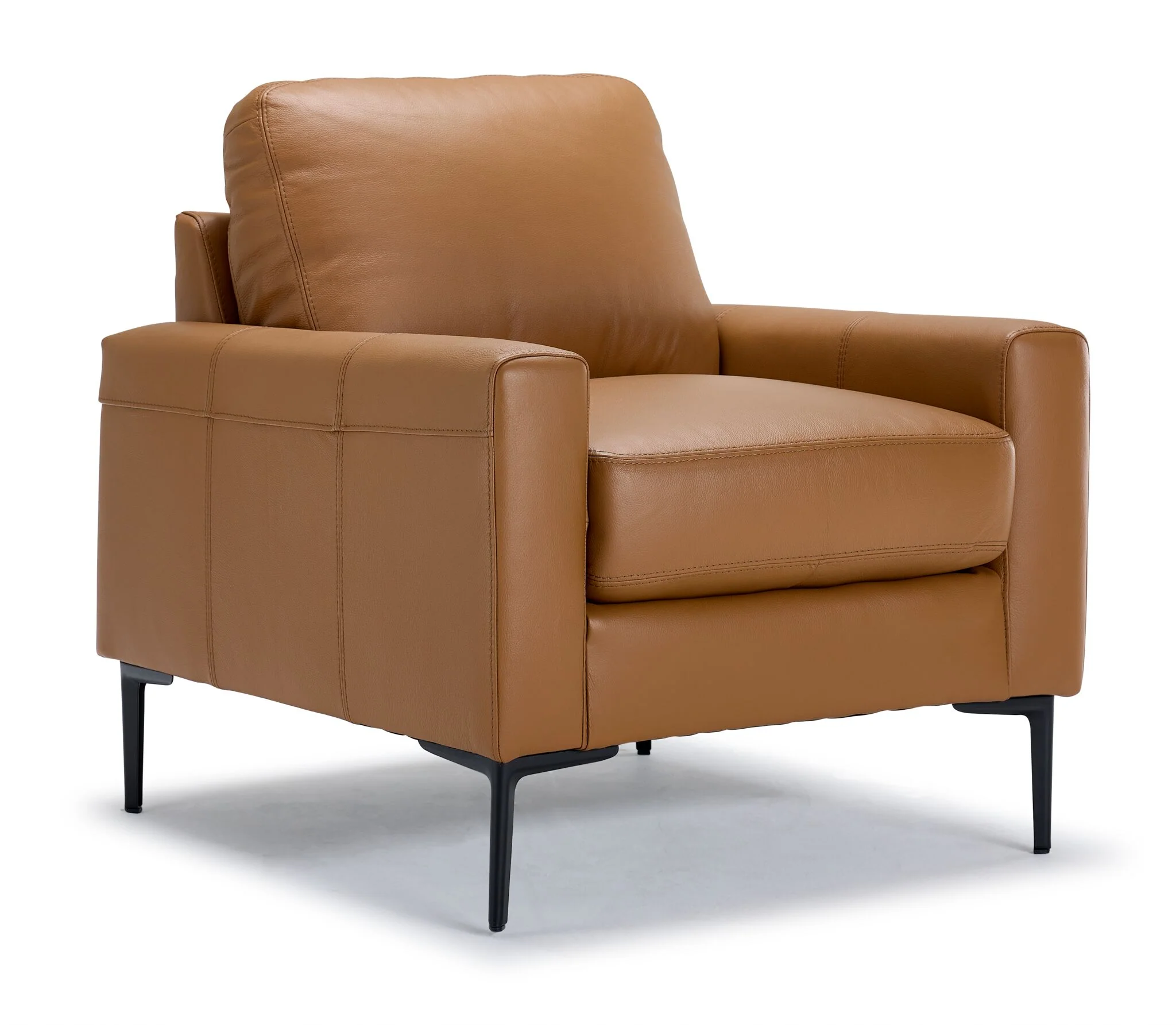 Chito Leather Sofa, Loveseat and Chair Set - Saddle - Image 4