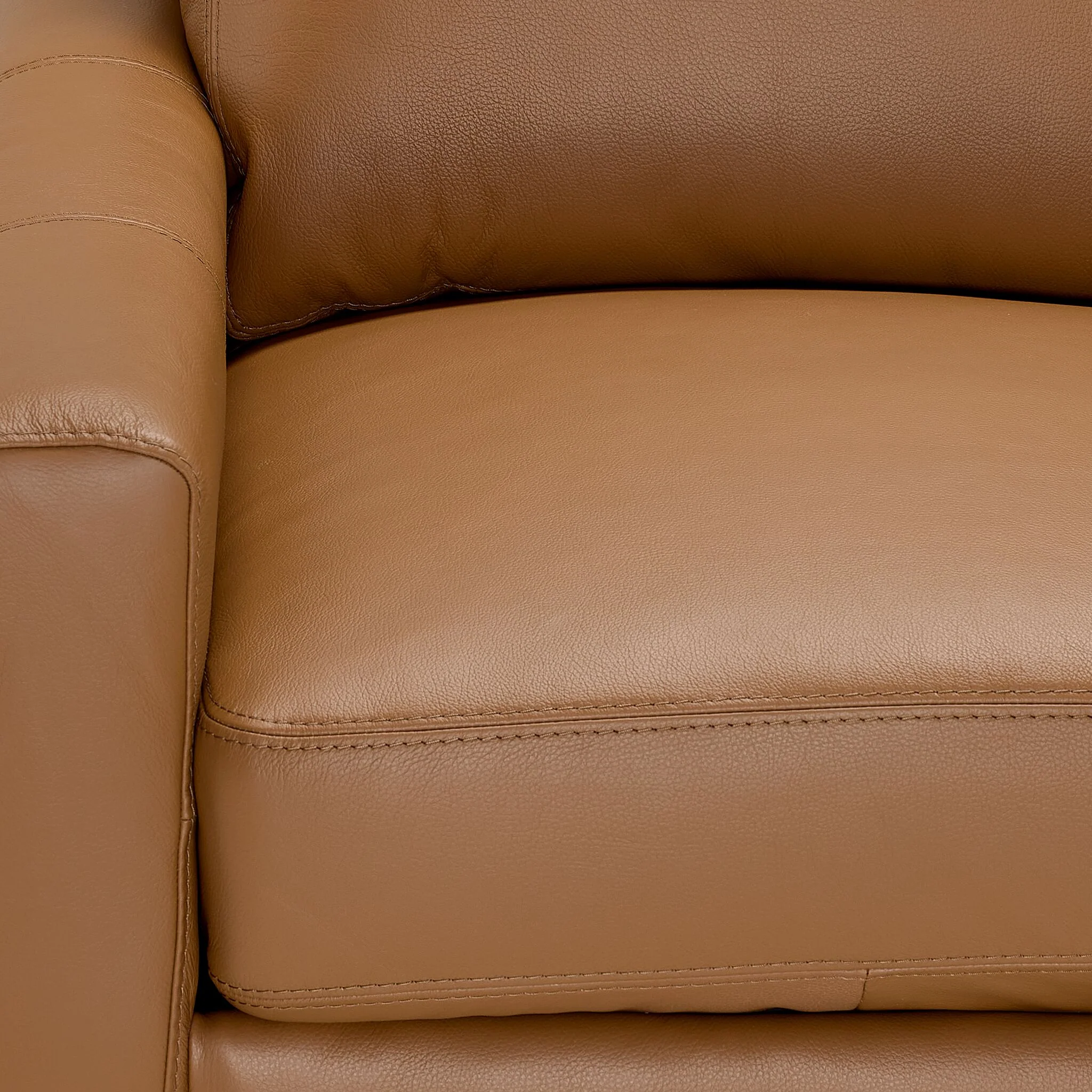Chito Leather Sofa - Saddle - Image 3