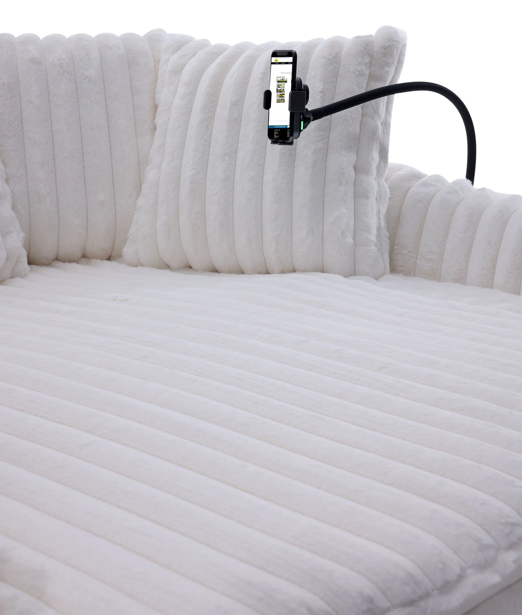 Ciara Fur Accent Chair - White - Image 4