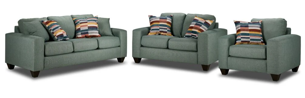 Cindy Sofa, Loveseat and Chair Set-Jade