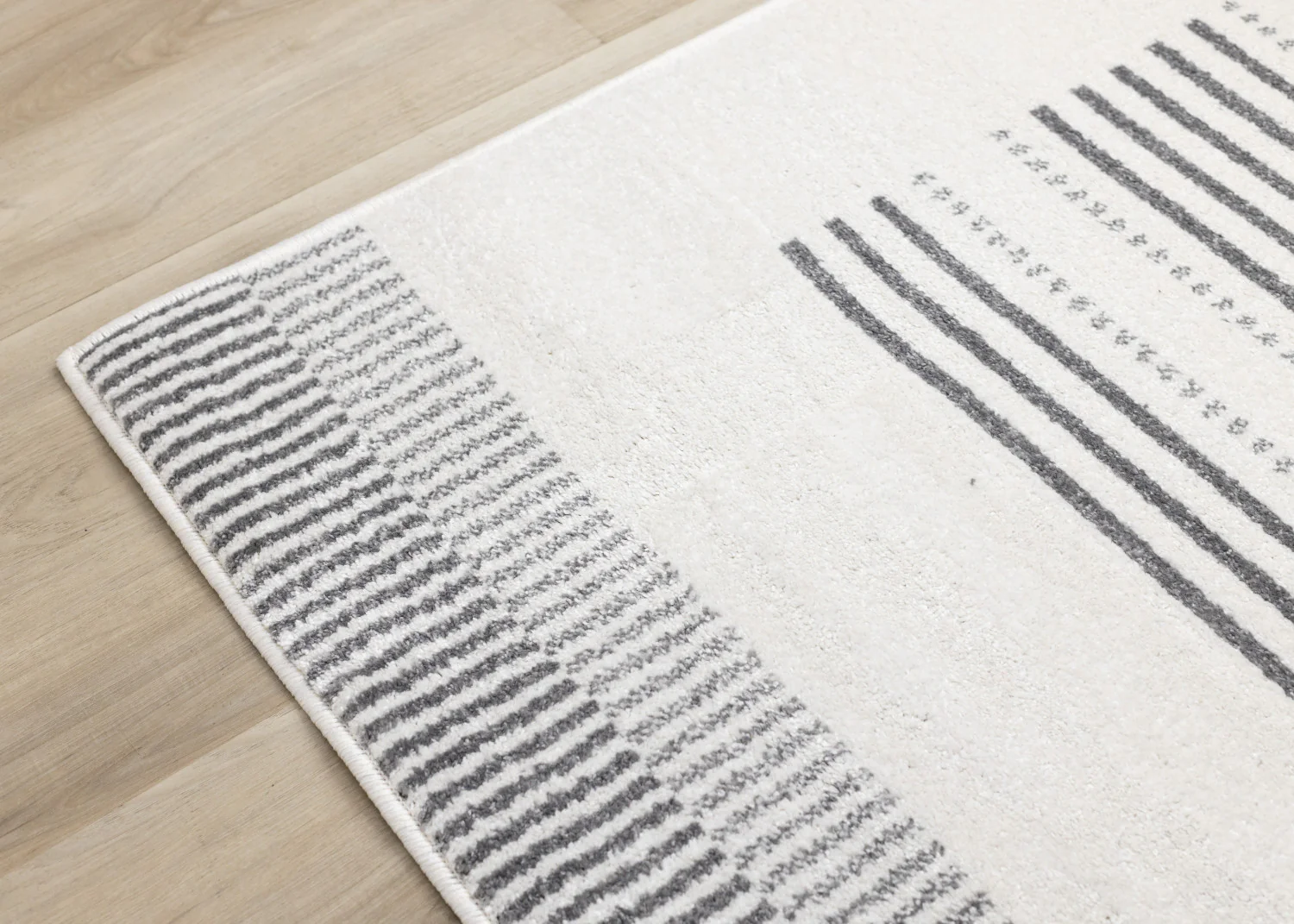 Claremont Sleek Modern Lines Area Rug - 7' X 10' - White/Grey - Image 12