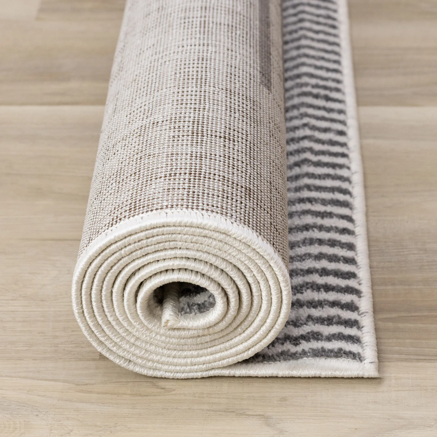 Claremont Sleek Modern Lines Area Rug - 7' X 10' - White/Grey - Image 13