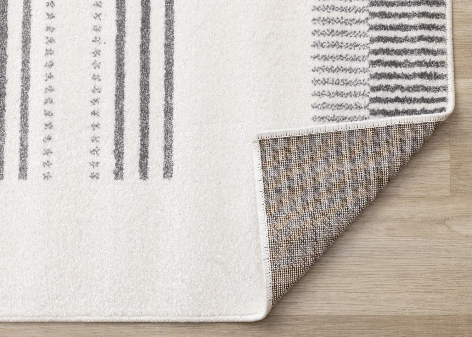 Claremont Sleek Modern Lines Area Rug - 7' X 10' - White/Grey - Image 7