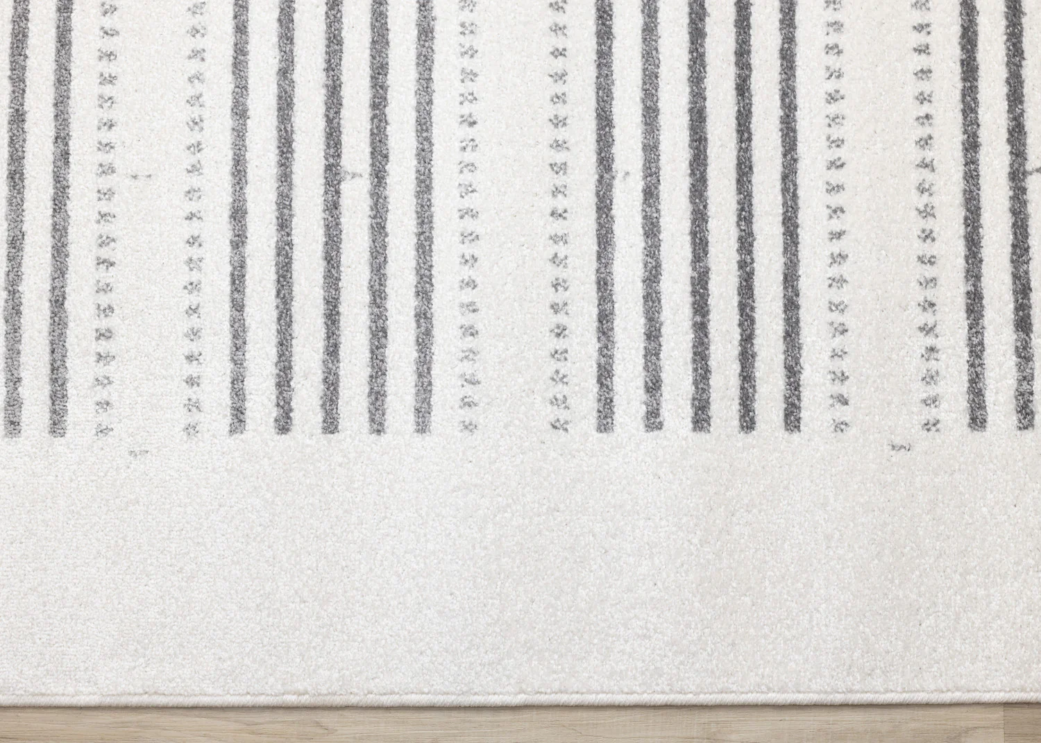Claremont Sleek Modern Lines Area Rug - 7' X 10' - White/Grey - Image 9