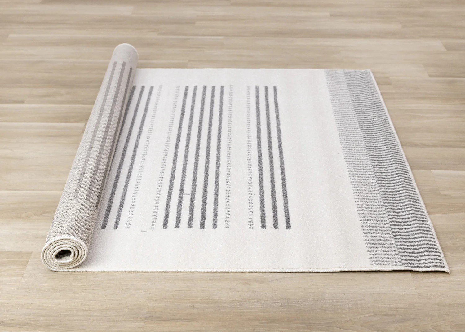 Claremont Sleek Modern Lines Area Rug - 8' X 11' - White/Grey - Image 8