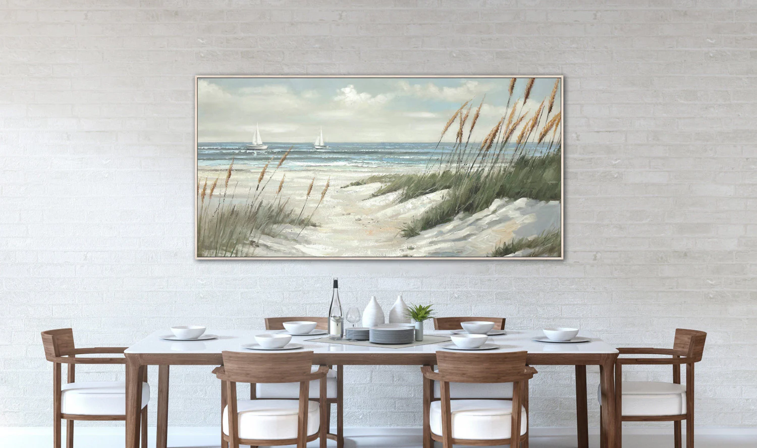 Coastal Ease Wall Art - Blue/White - 30 X 60 - Image 2