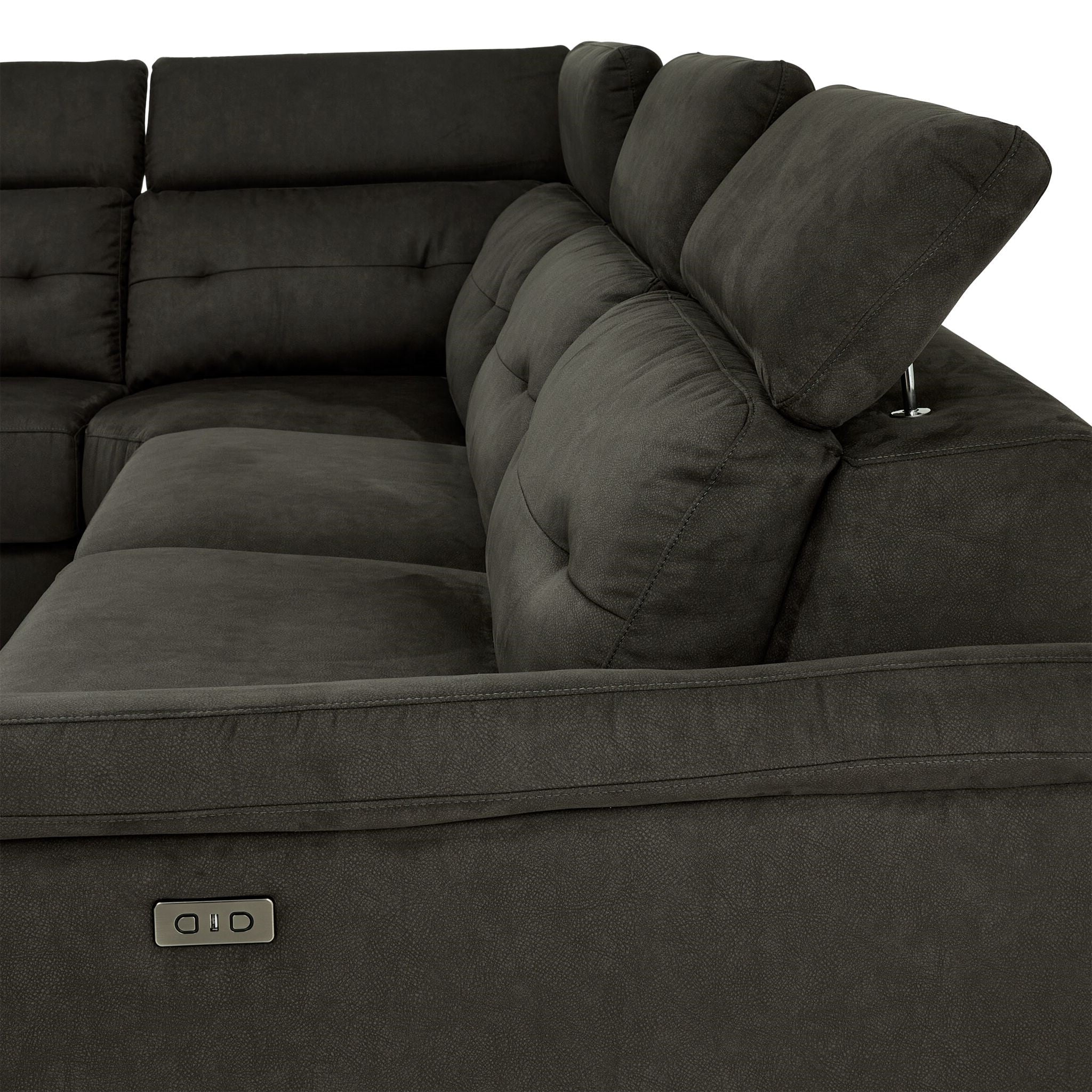 Colorado 4-Piece Power Reclining Sectional with Left-Facing Chaise - Graphite - Image 5