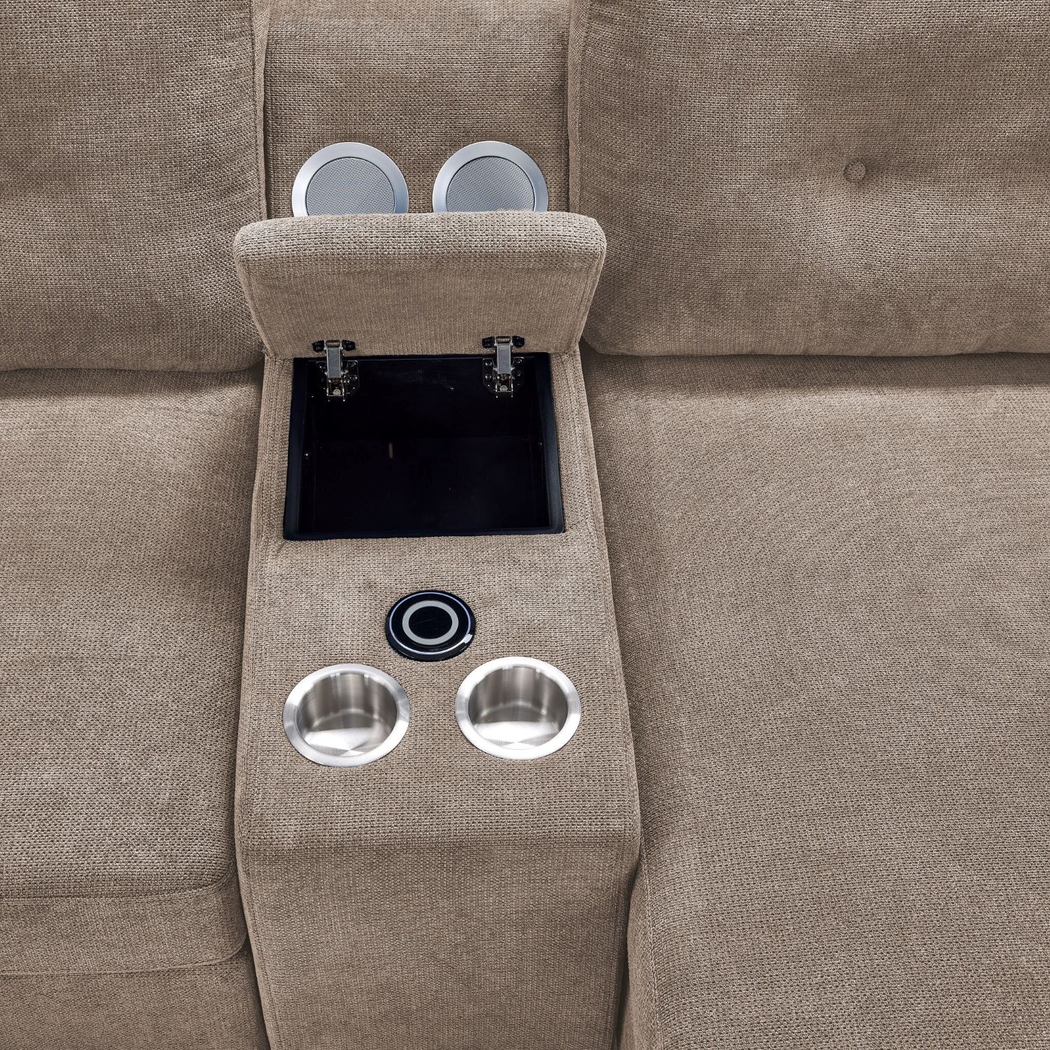 Feeling Connected - Connex 3-Piece Modular Chair with Storage Console - Beige - Image 9