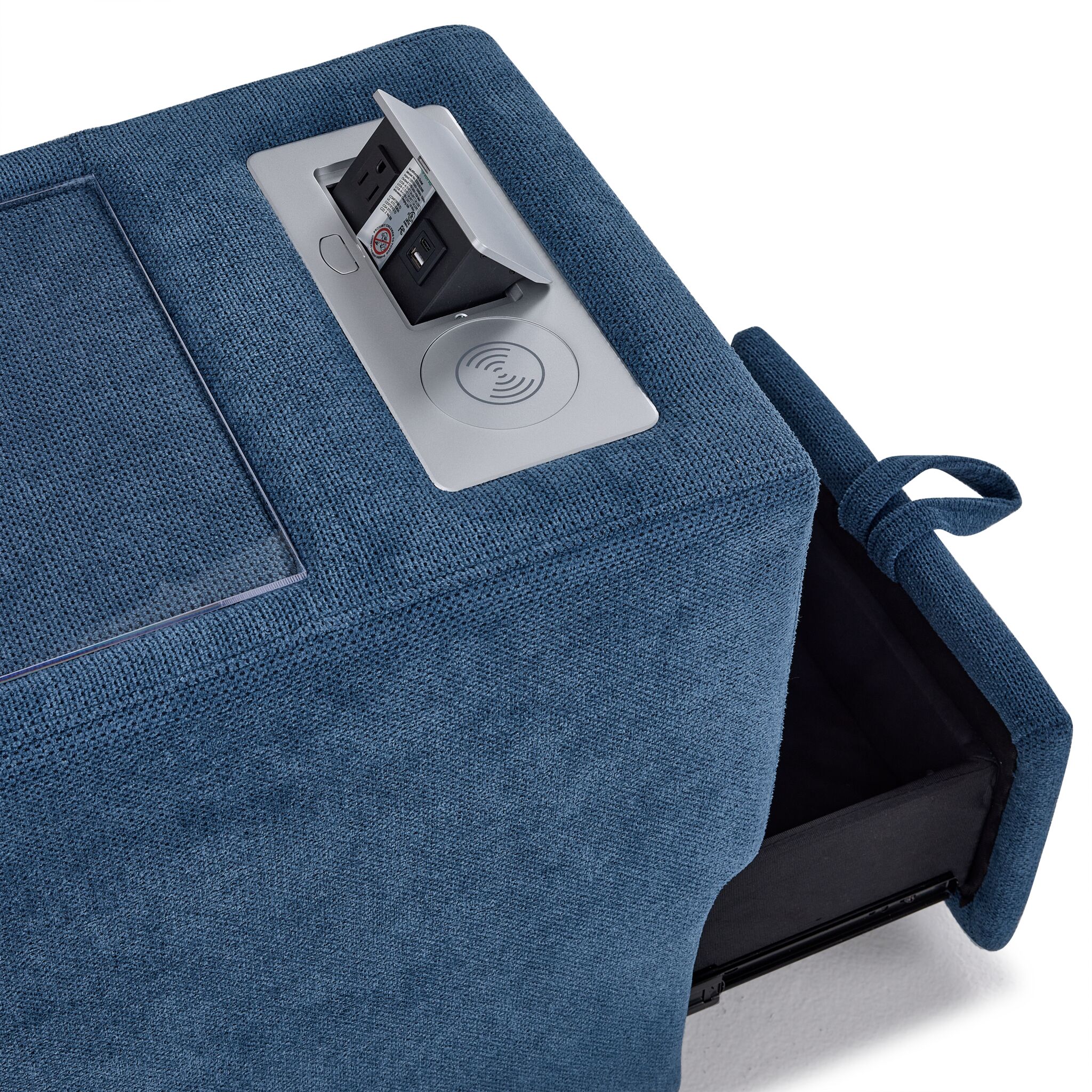 Feeling Connected - Connex 5-Piece Modular Sectional with Consoles - Blue - Image 14