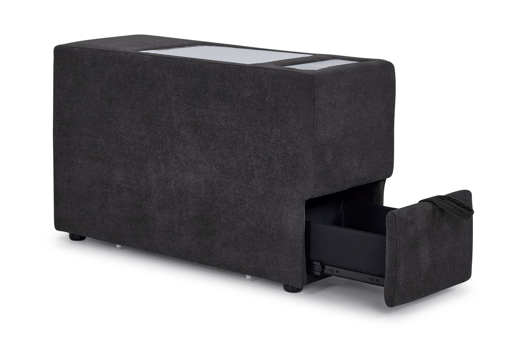 Feeling Connected - Connex 5-Piece Modular Sectional with Consoles - Dark Grey - Image 14
