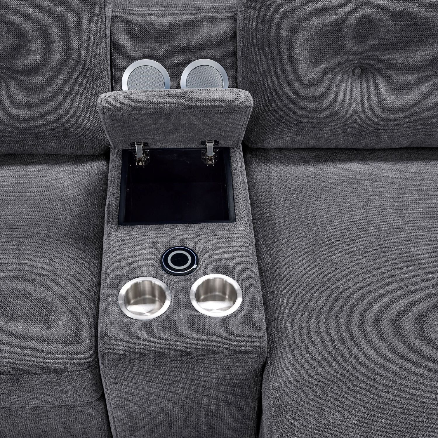 Feeling Connected - Connex 5-Piece Modular Sectional with Consoles - Light Grey - Image 12