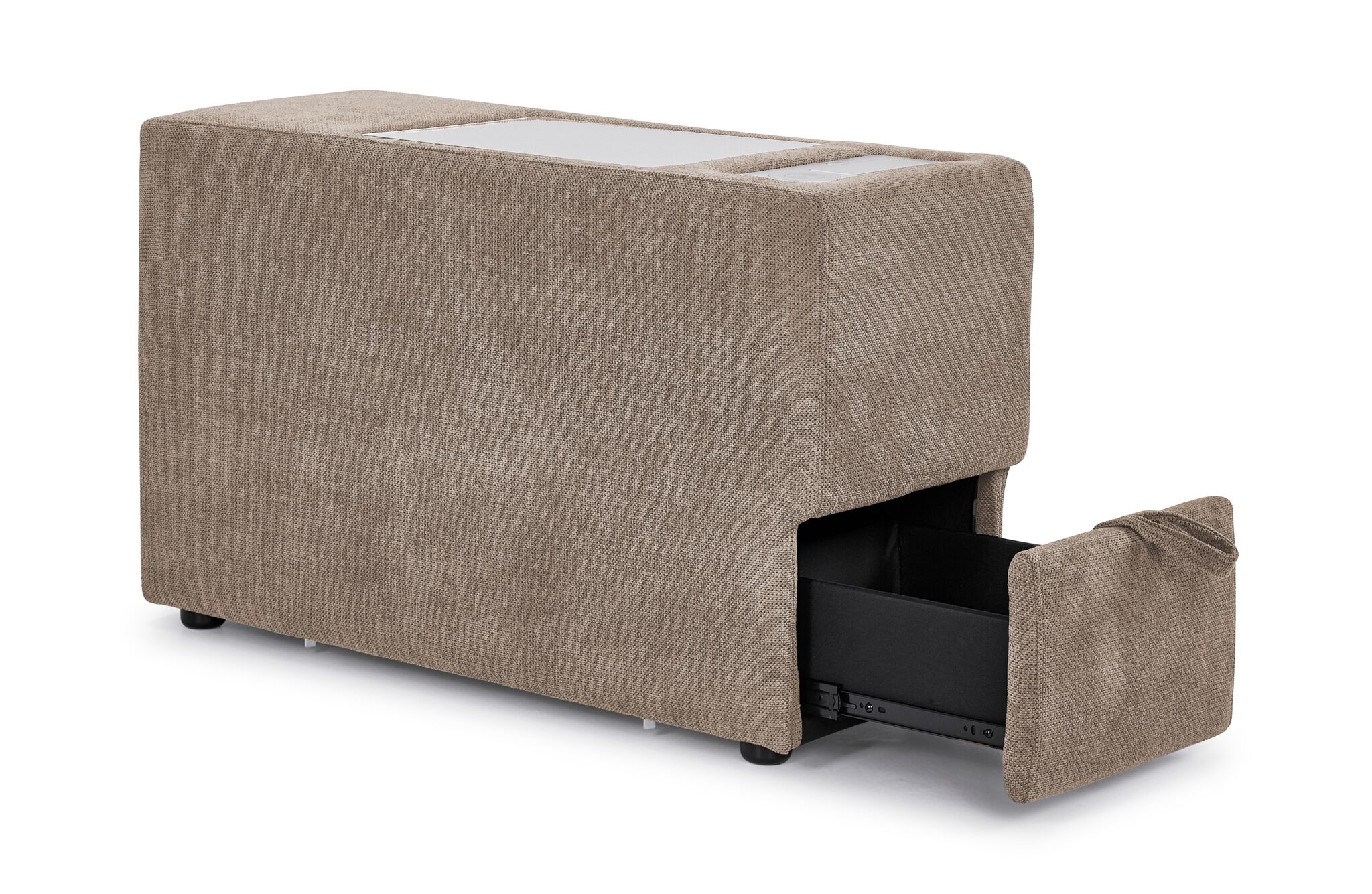 Feeling Connected - Connex 6-Piece Modular Sectional with Drawer Console - Beige - Image 10