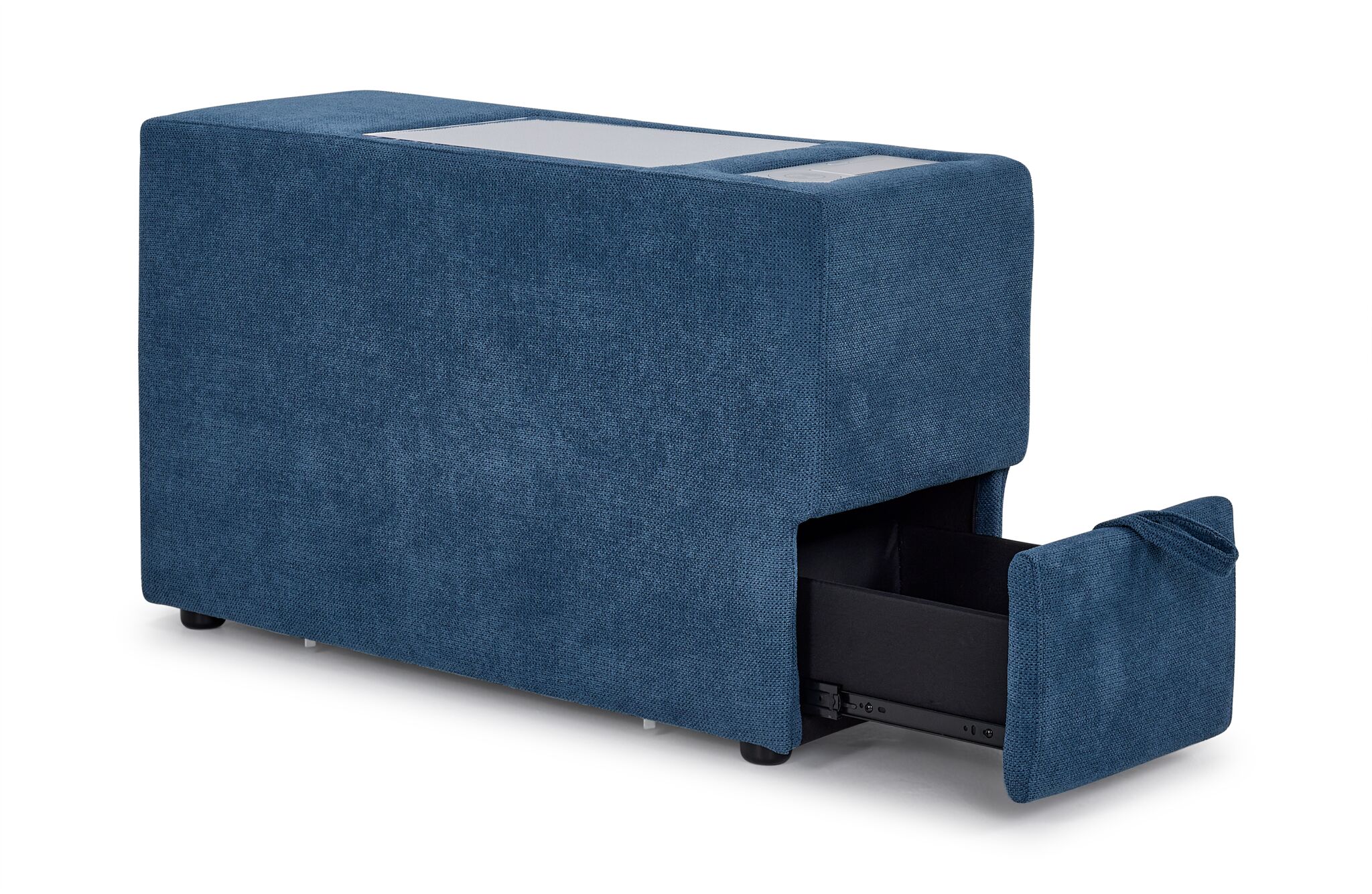 Feeling Connected - Connex 6-Piece Modular Sectional with Drawer Console - Blue - Image 9