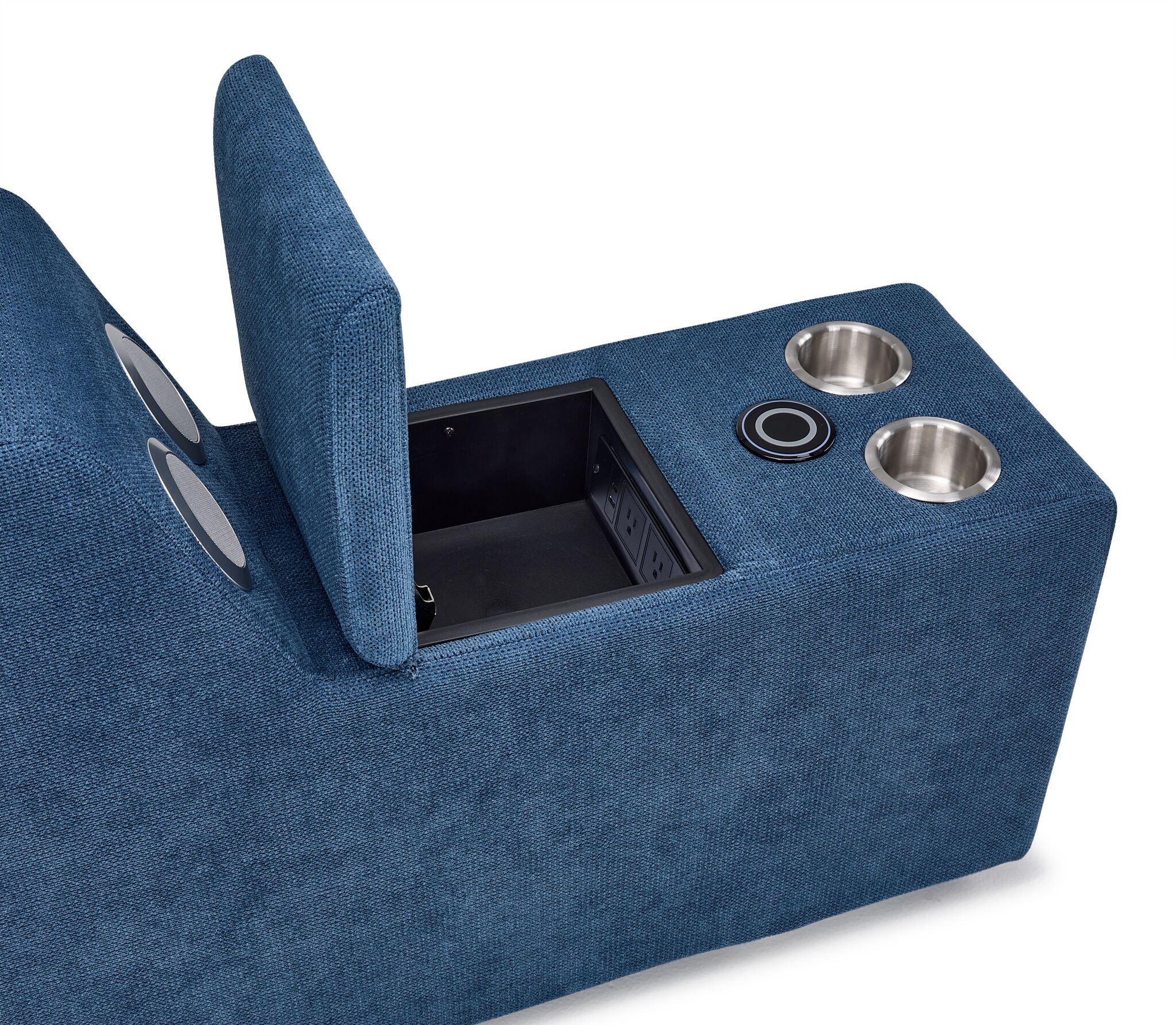 Feeling Connected - Connex 6-Piece Modular Sectional with Storage Console - Blue - Image 13