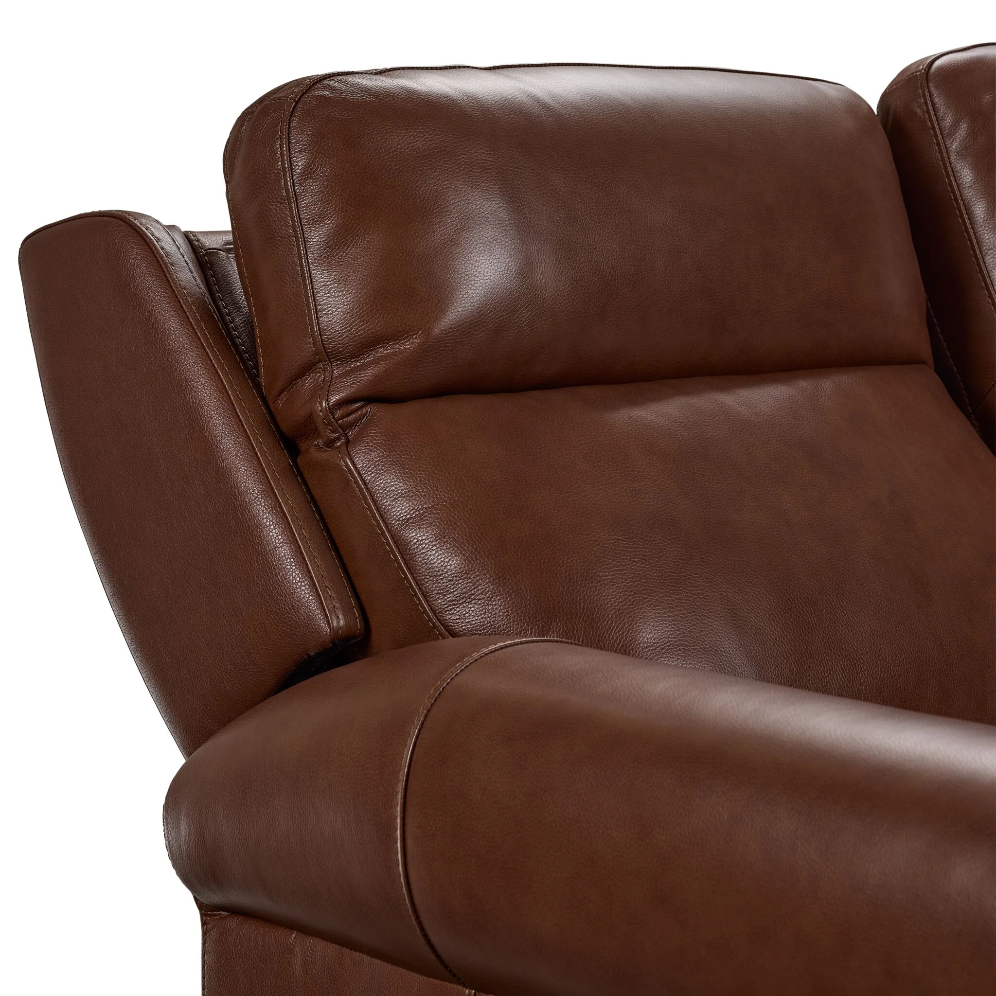 Conrad Leather Dual Power Reclining Sofa - Dark Brown - Image 5