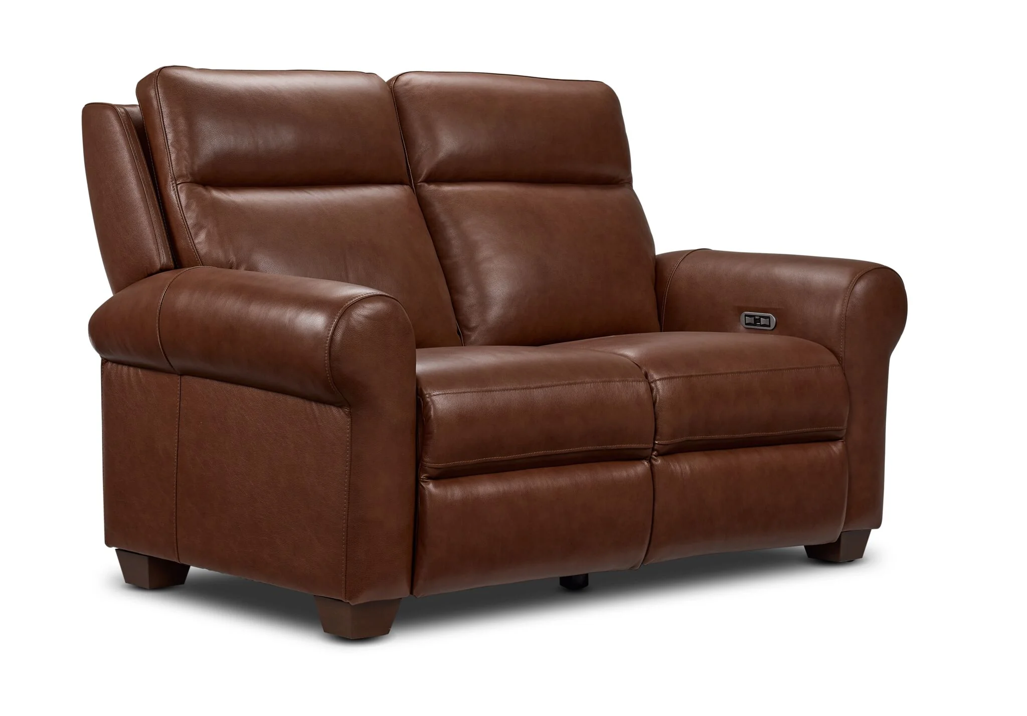 Conrad Leather Dual Power Reclining Sofa, Loveseat and Chair Set - Dark Brown - Image 3