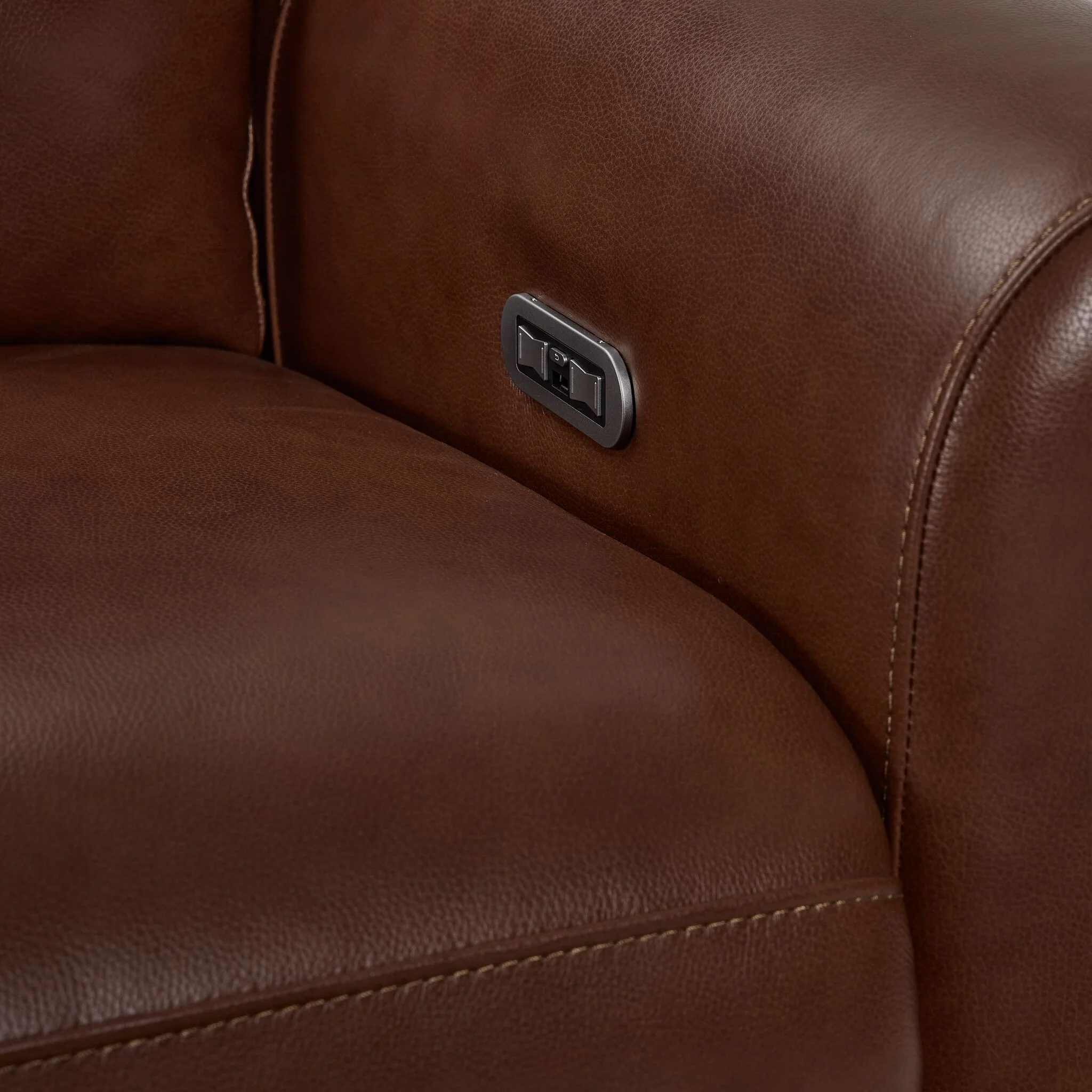 Conrad Leather Dual Power Recliner - Dark Brown - Image 5