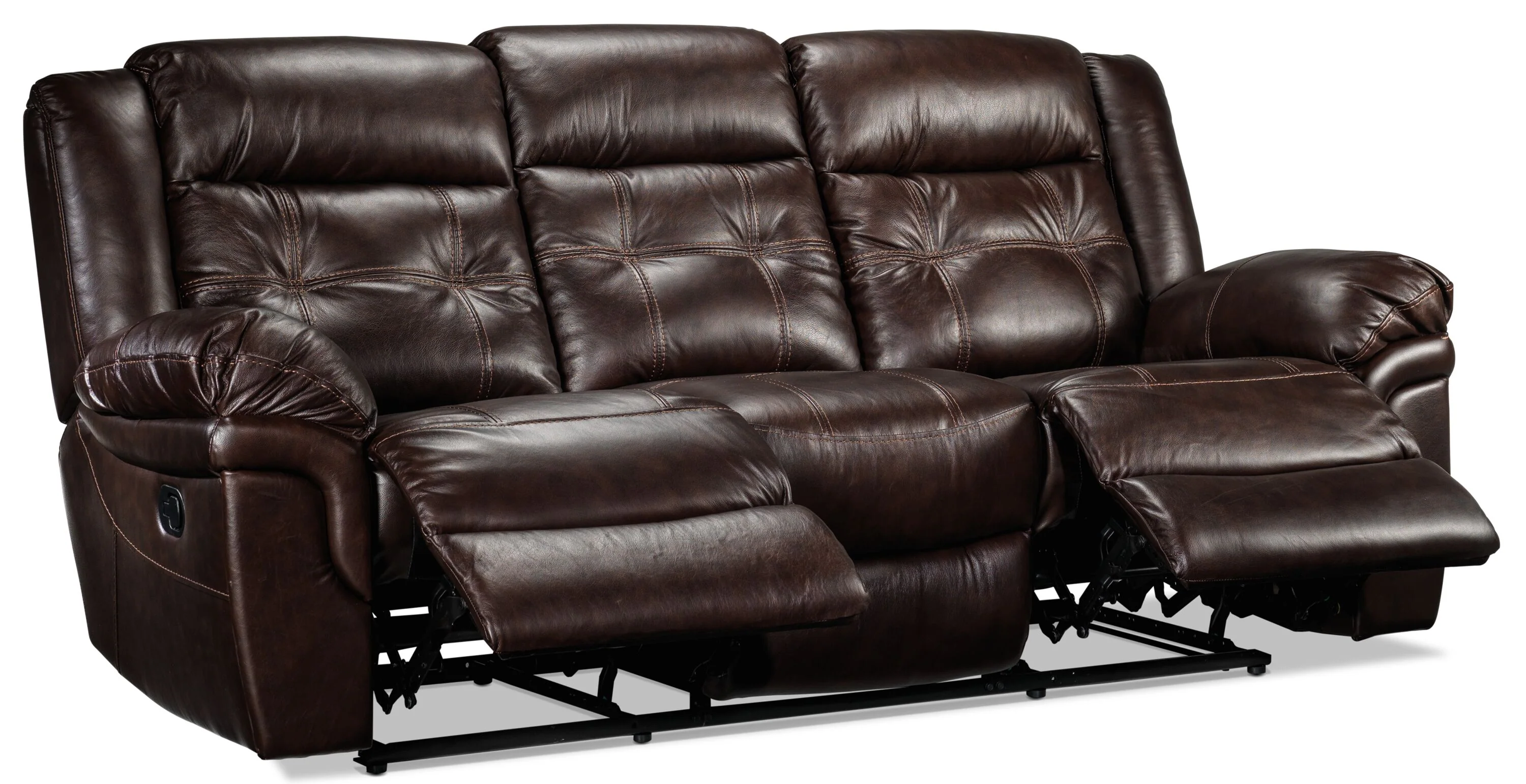 Cooper Leather Reclining Sofa - Brown - Image 7