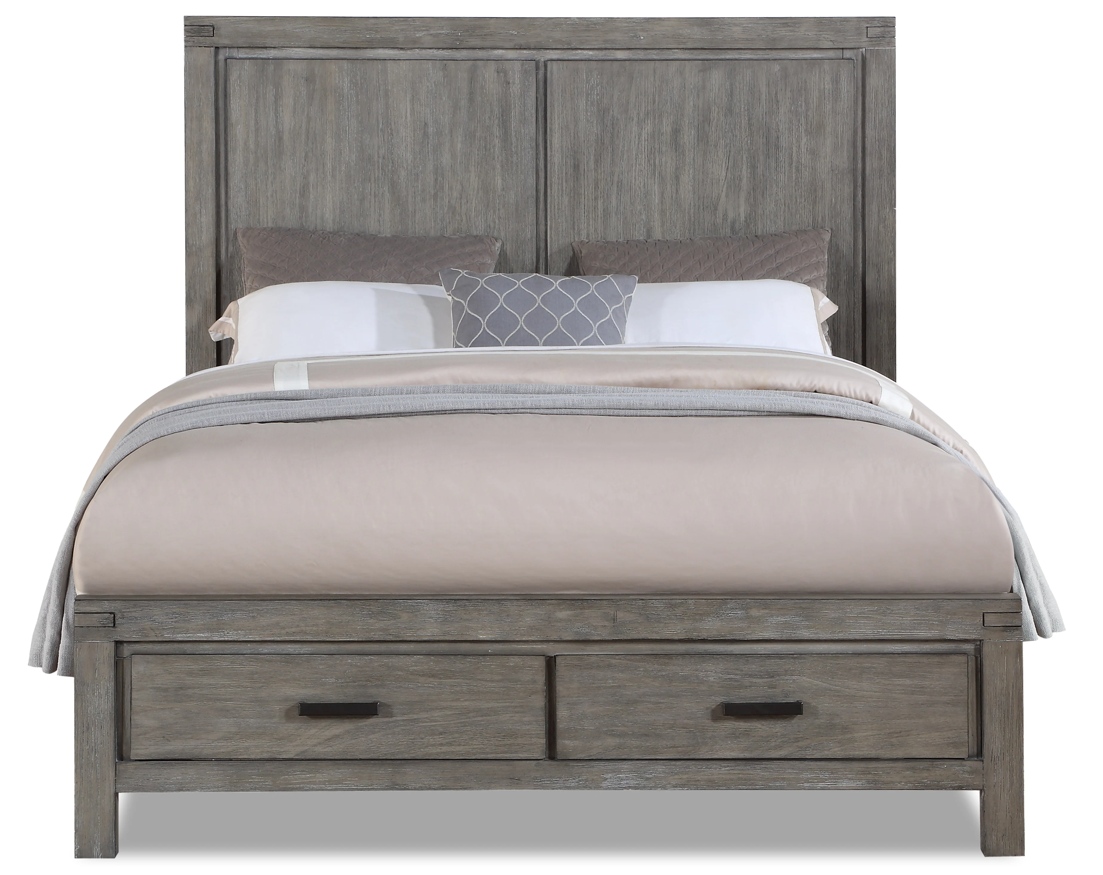 Copeland 3-Piece Queen Storage Bed - Wire-Brushed Grey - Image 2