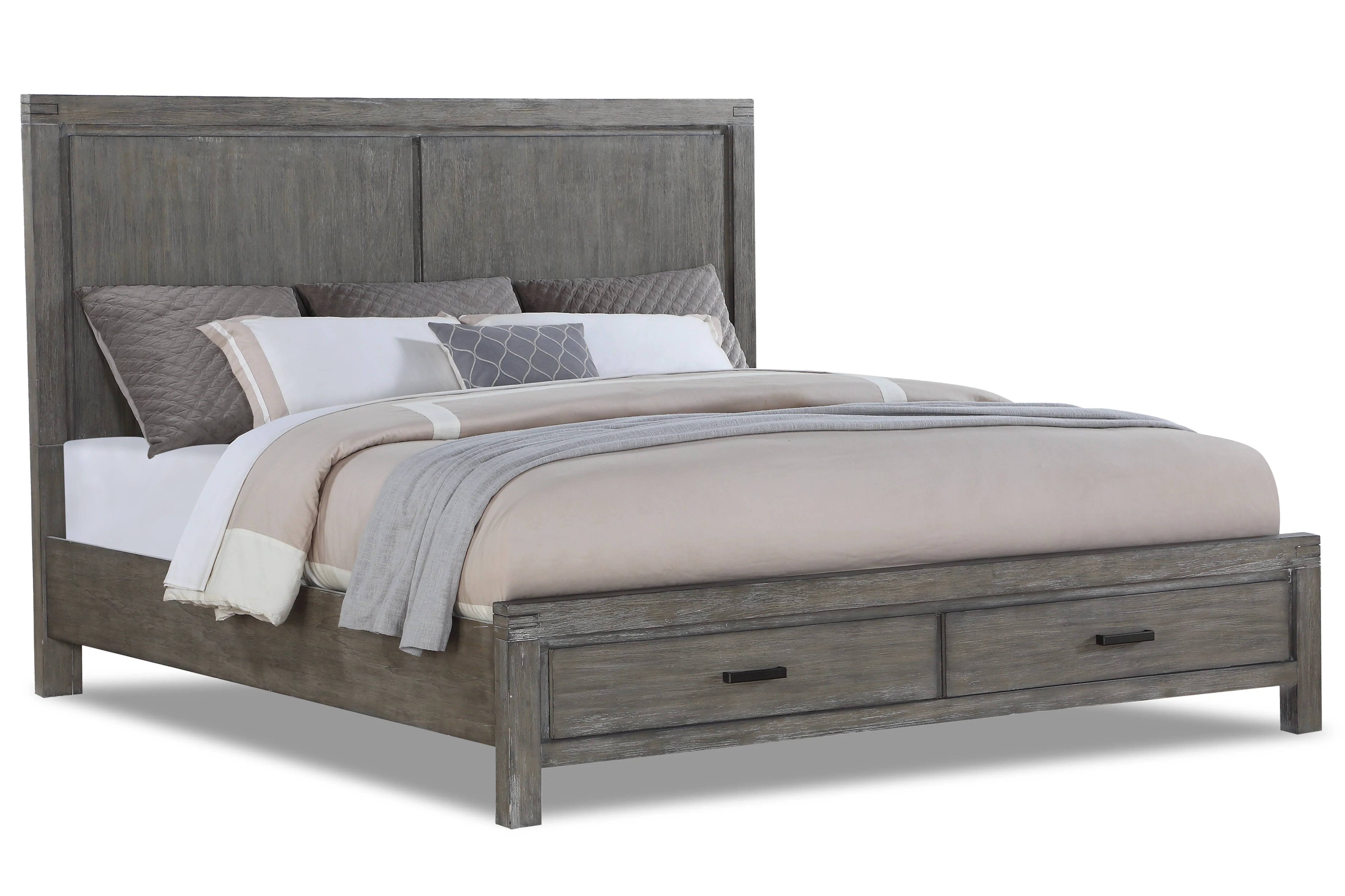 Copeland 6-Piece King Storage Bedroom Package - Wire-Brushed Grey - Image 3