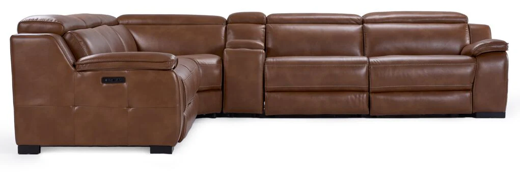 Corsica 6-Piece Dual Power Reclining Sectional - Brown - Image 6