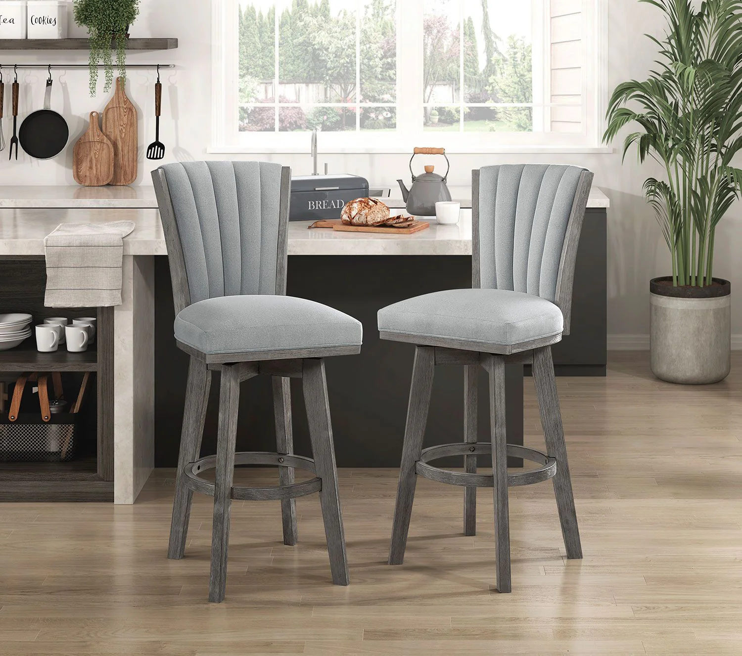 Corvallis Bar Stool - Grey - Set of Two - Image 2