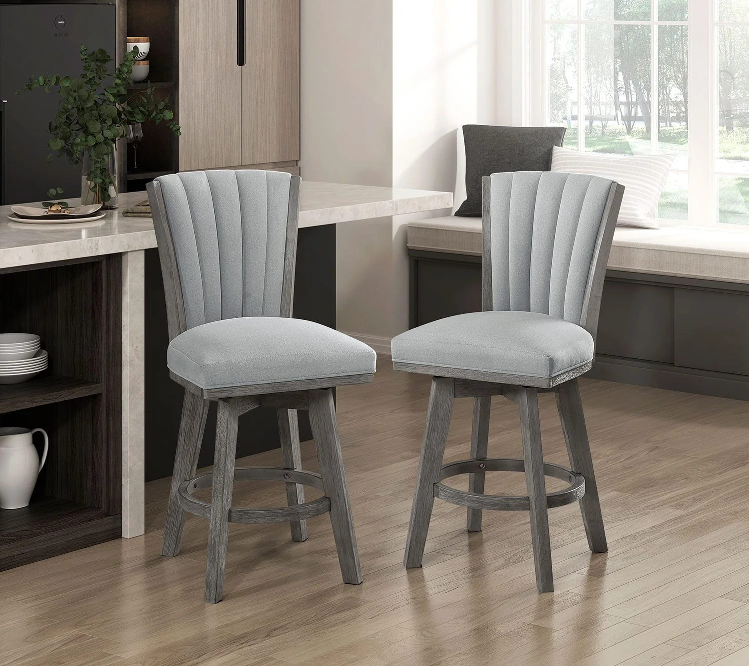 Corvallis Counter Stool - Grey - Set of Two - Image 2