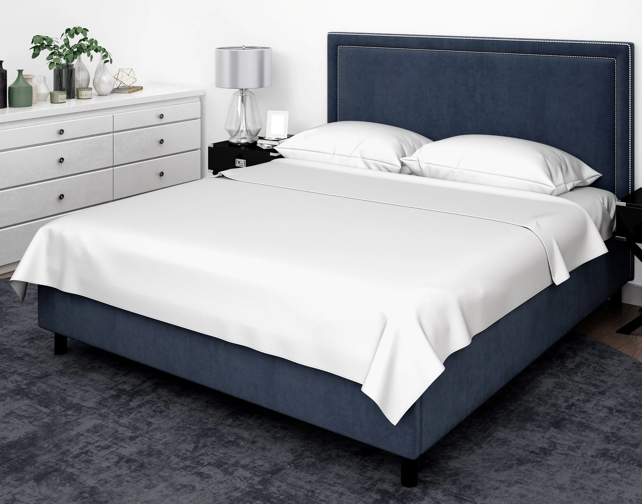 Cotton House 100% Cotton Pima Twin Sheet Set - 500 Thread Count White - Image 2