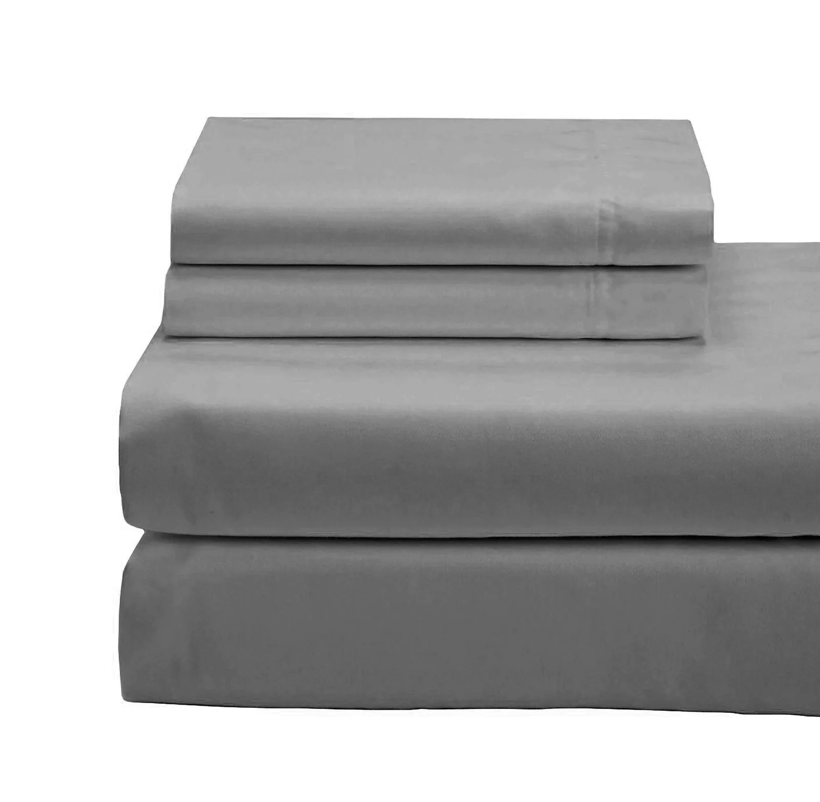 Cotton House 100% Organic Cotton Queen Sheet Set - 500 Thread Count Charcoal - Image 2