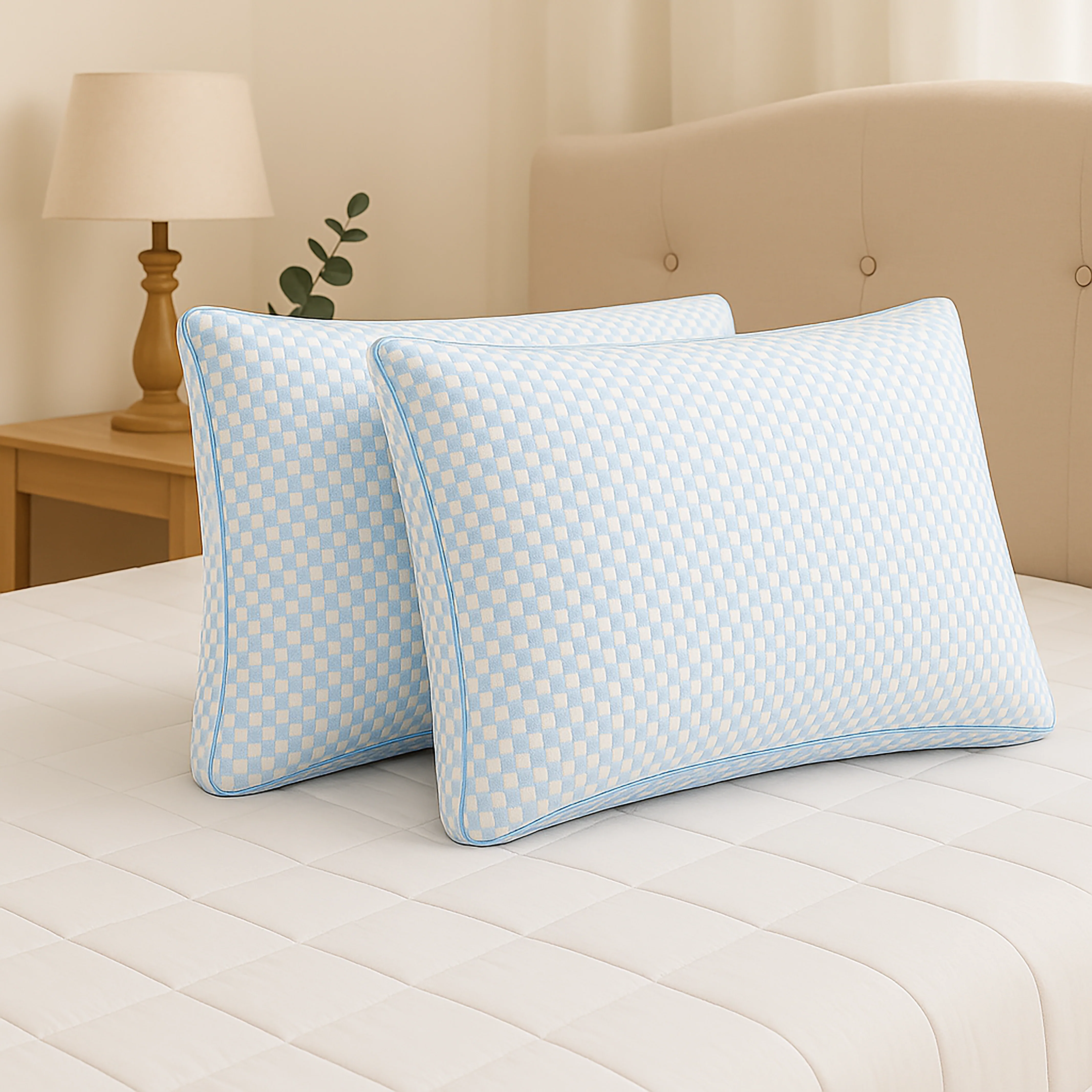 Cotton House 2 Pack Gusseted Cooling Queen Pillow - Image 2