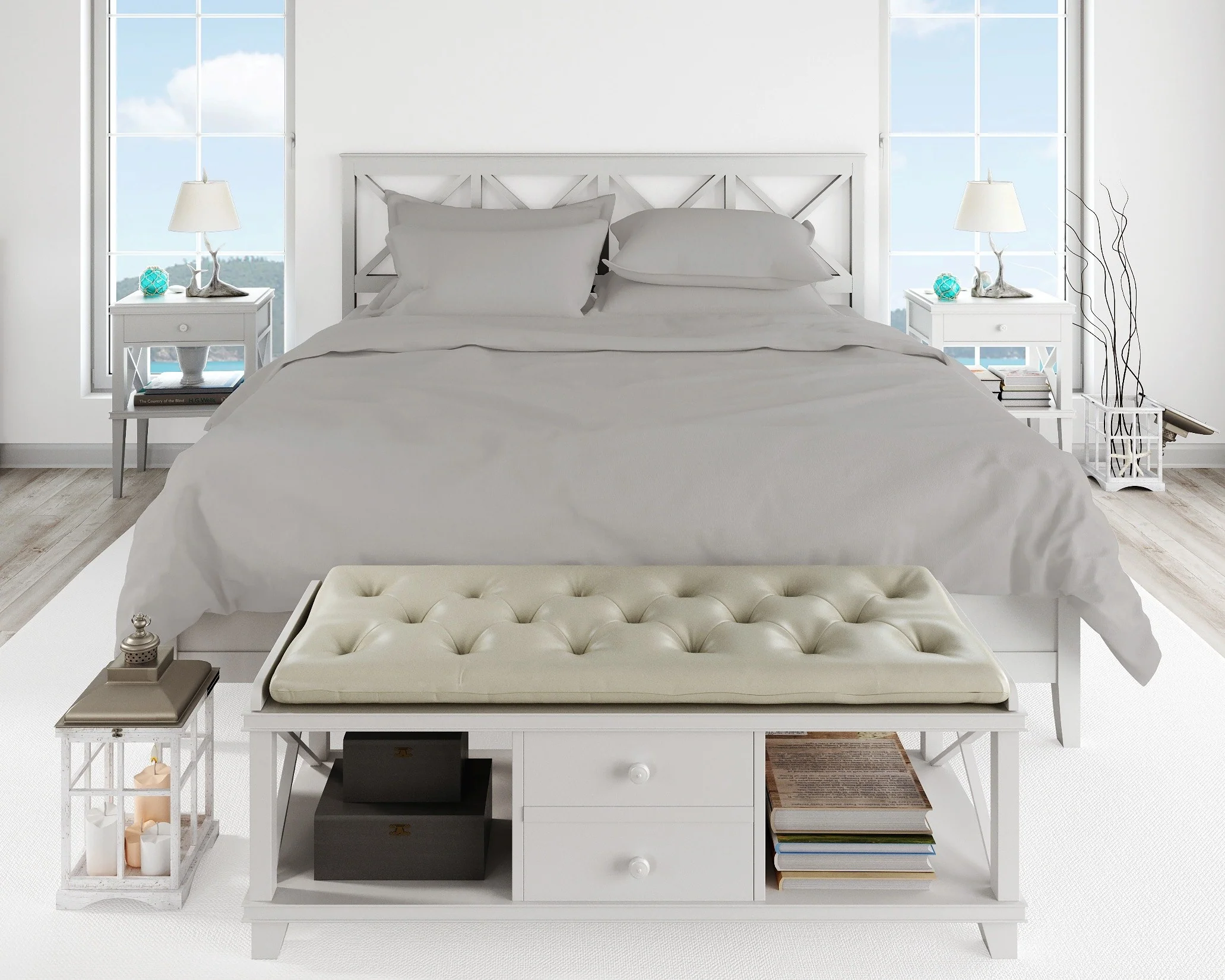 Cotton House 600 Thread Count 100% Egyptian Cotton Queen Sheet Set - Silver - Image 2
