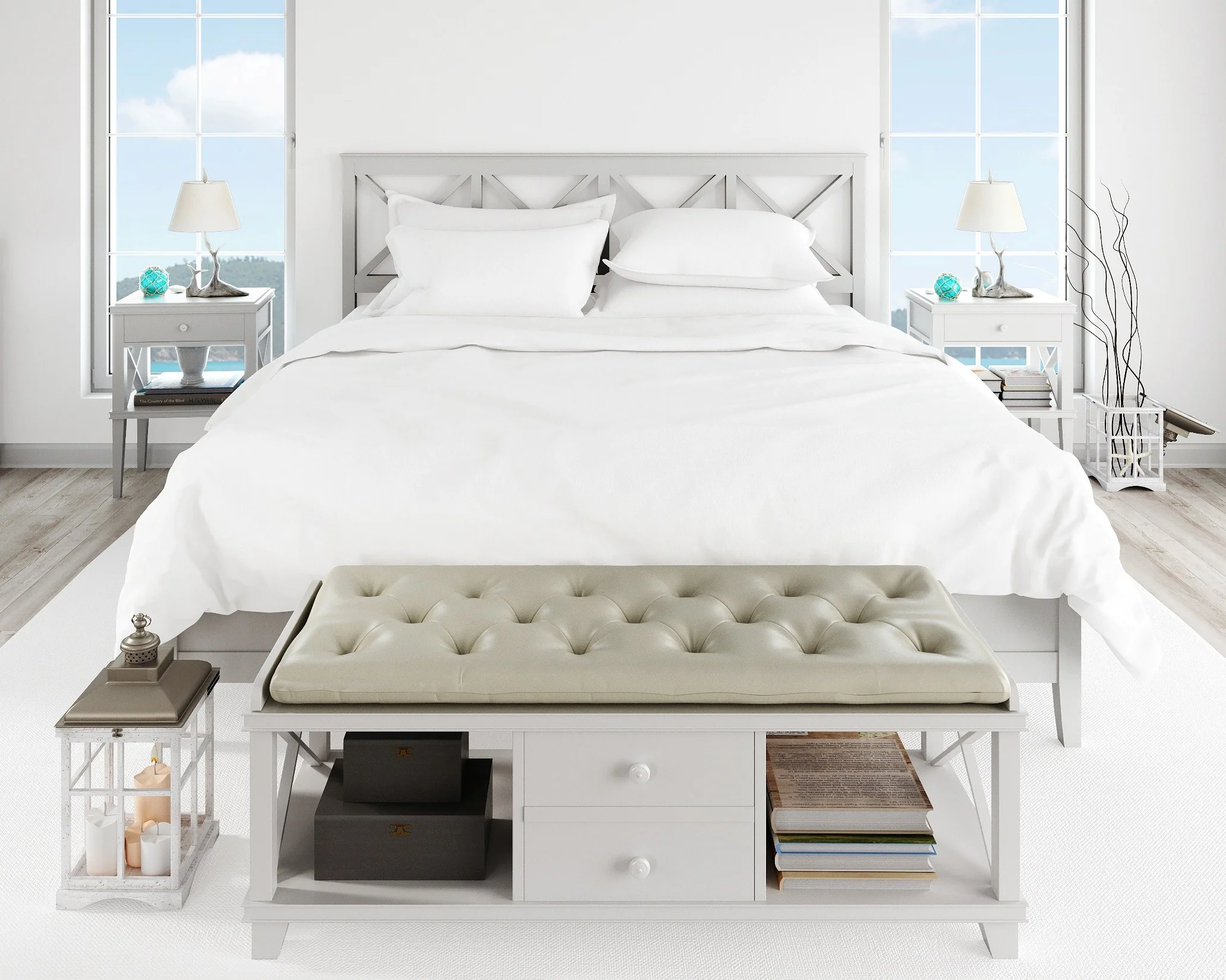 Cotton House 600 Thread Count 100% Egyptian Cotton Queen Sheet Set - White - Image 2