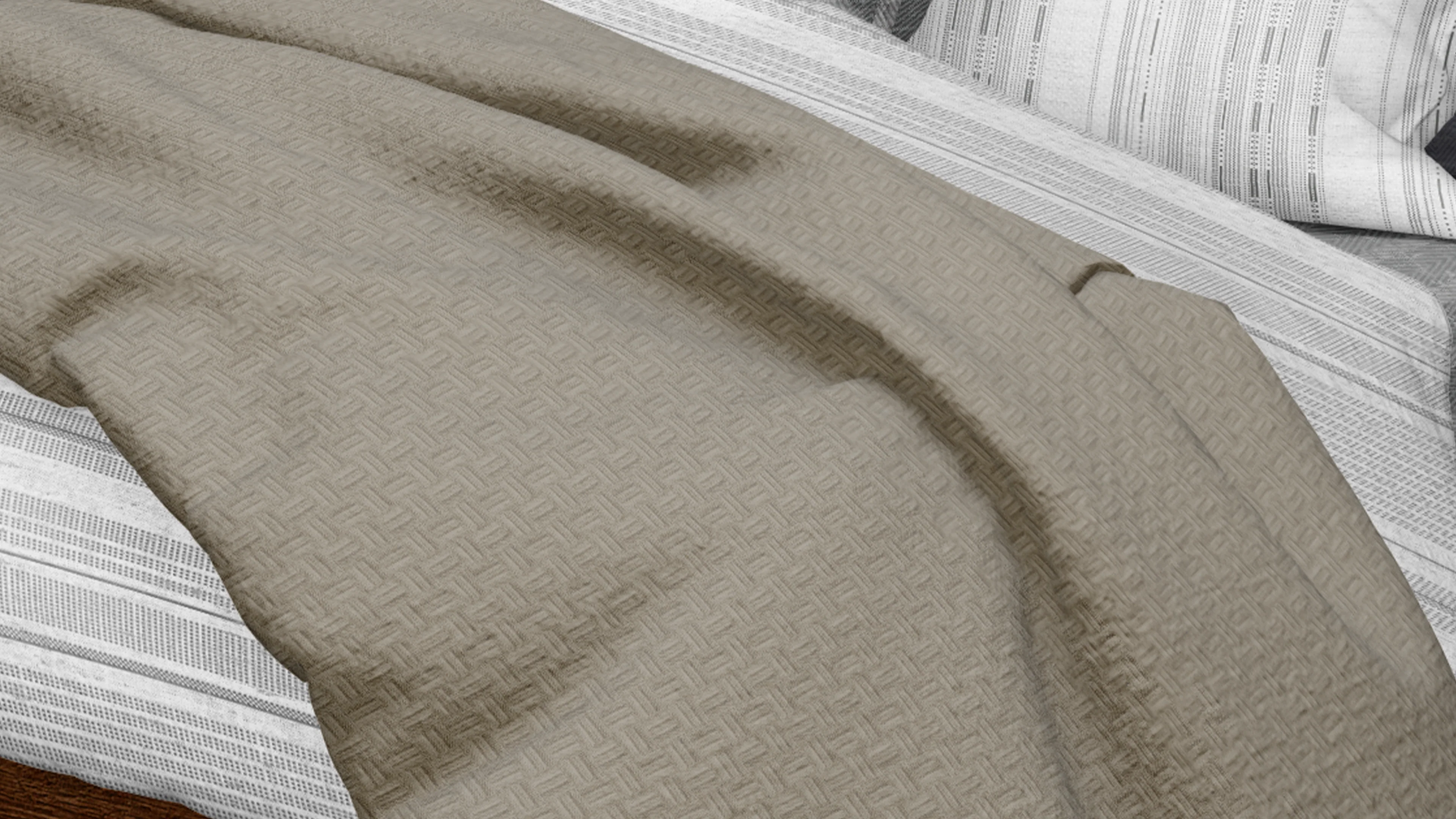 Cotton House Double/Queen Textured Blanket - Beige - Image 2