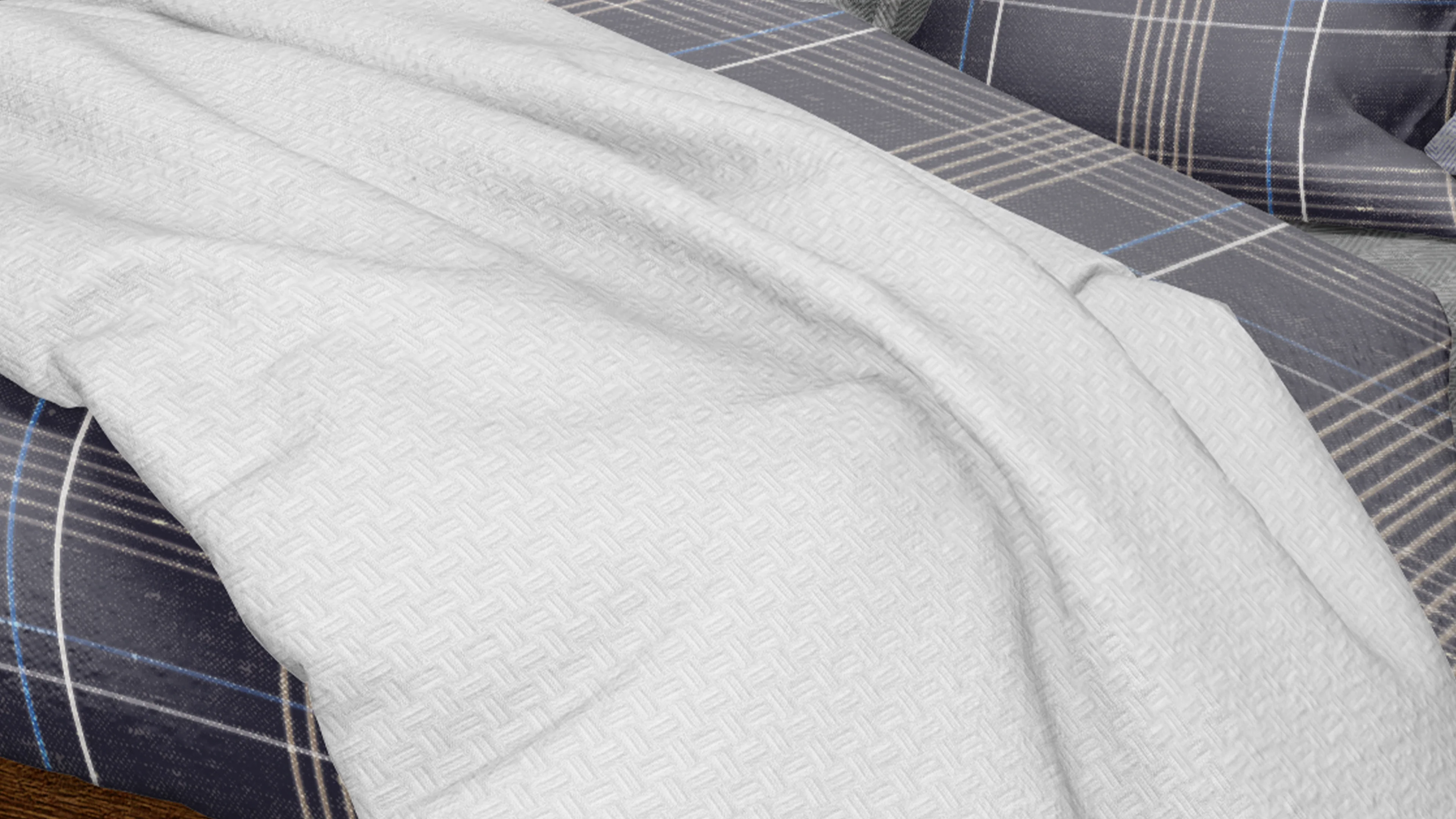 Cotton House Double/Queen Textured Blanket - White - Image 3