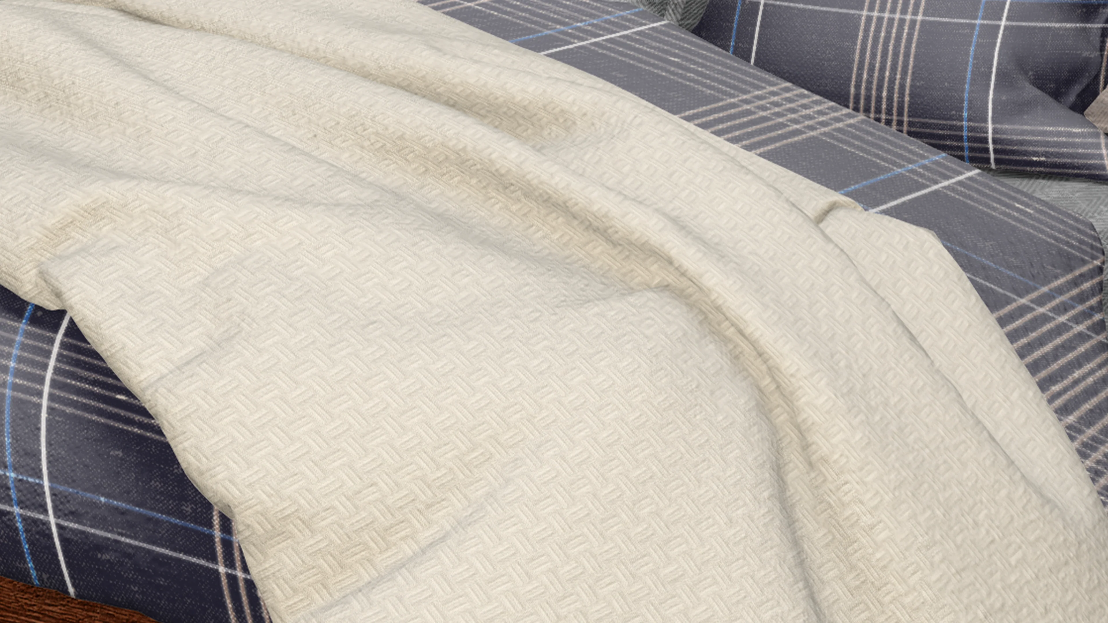 Cotton House King Textured Blanket - Cream - Image 3