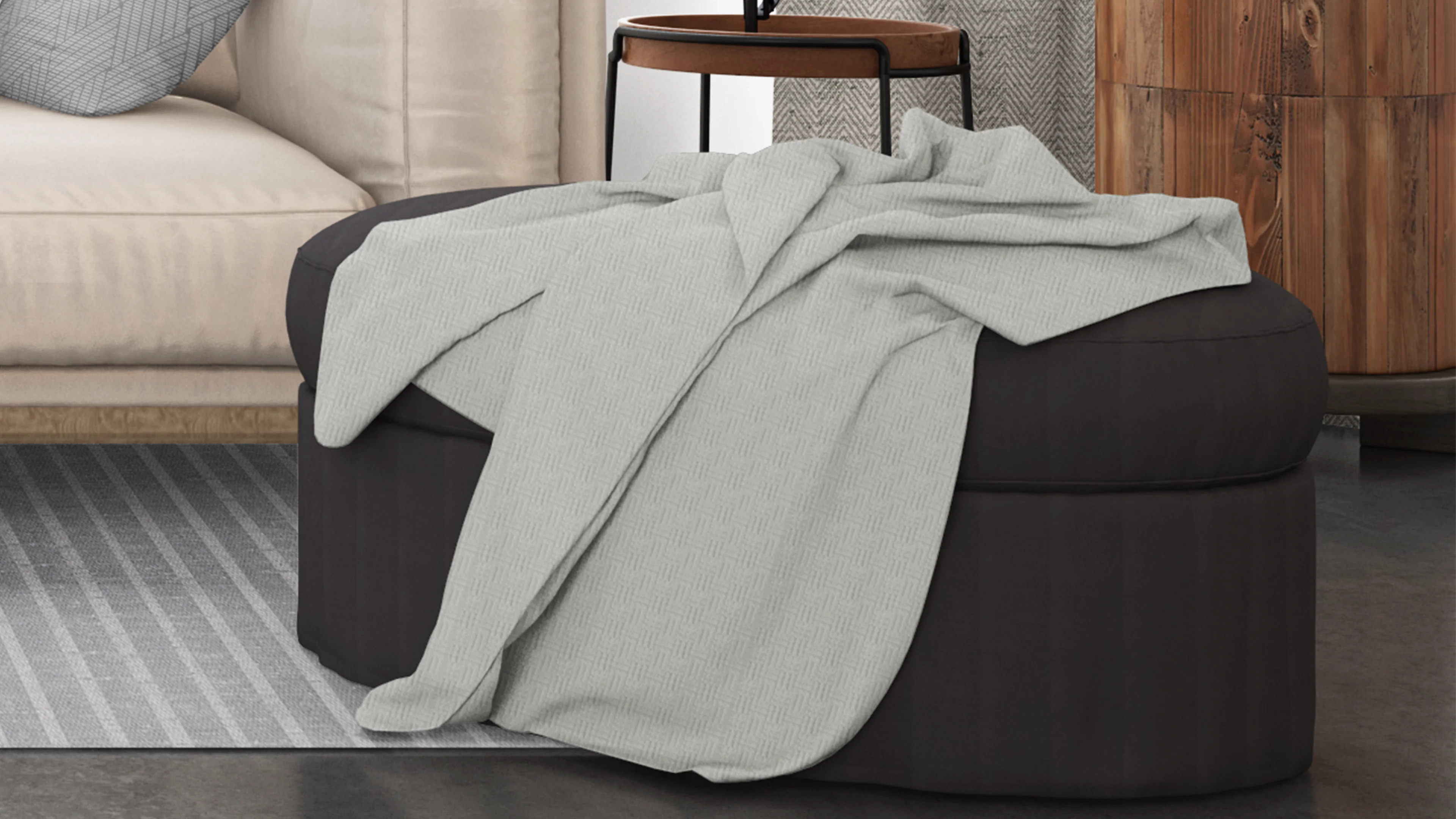 Cotton House King Textured Blanket - White - Image 2
