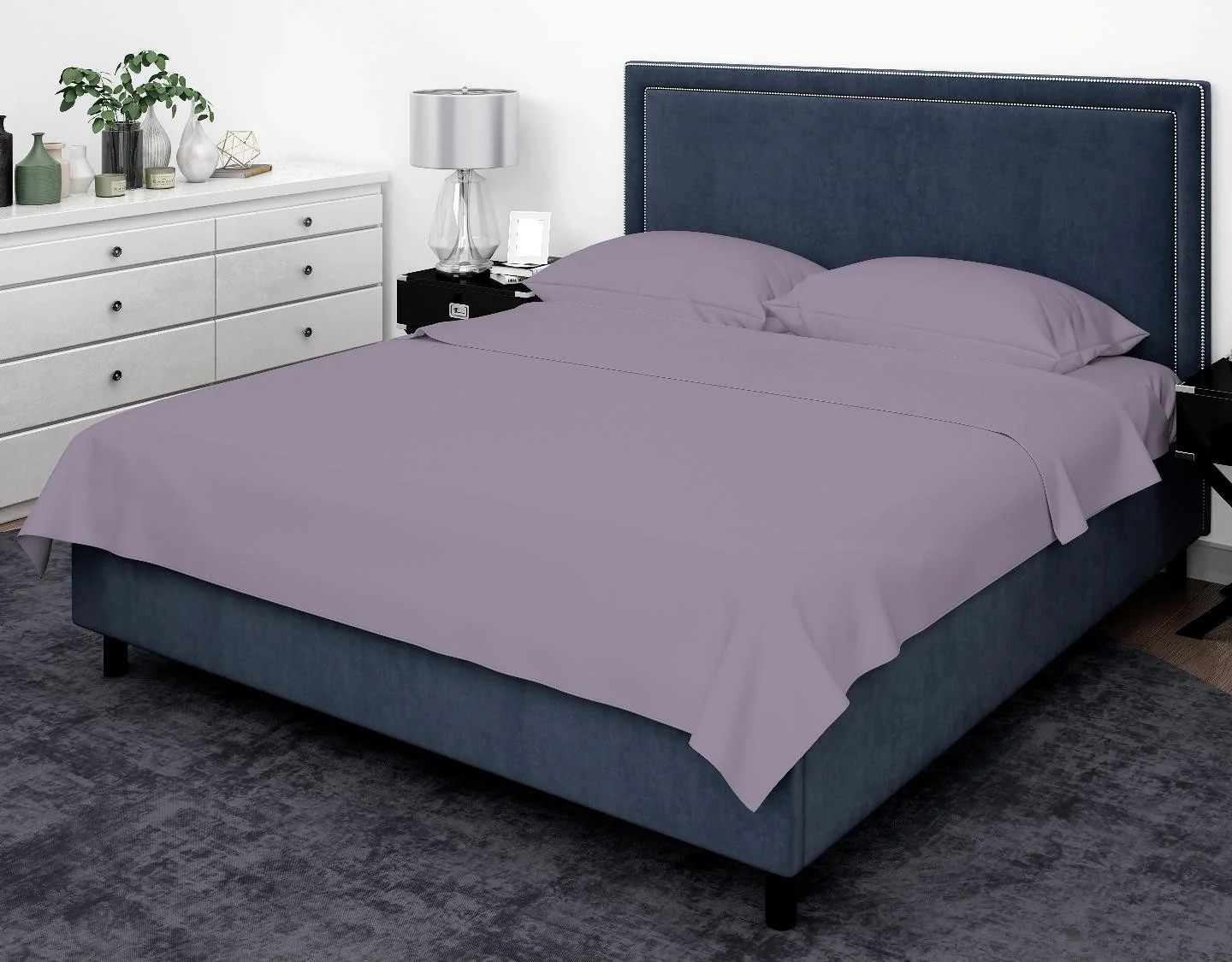 Cotton House Twin Bamboo Sheet Set - Purple Ash