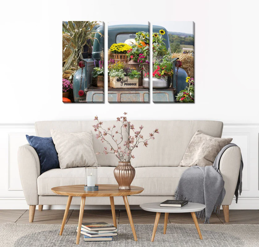 Country Delivery Wall Art - Multi Coloured - 45 X 30 - Set of 3 - Image 2