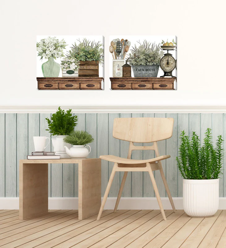 Country Flowers II Wall Art - Green/Light Brown - 20 X 16 - Image 2