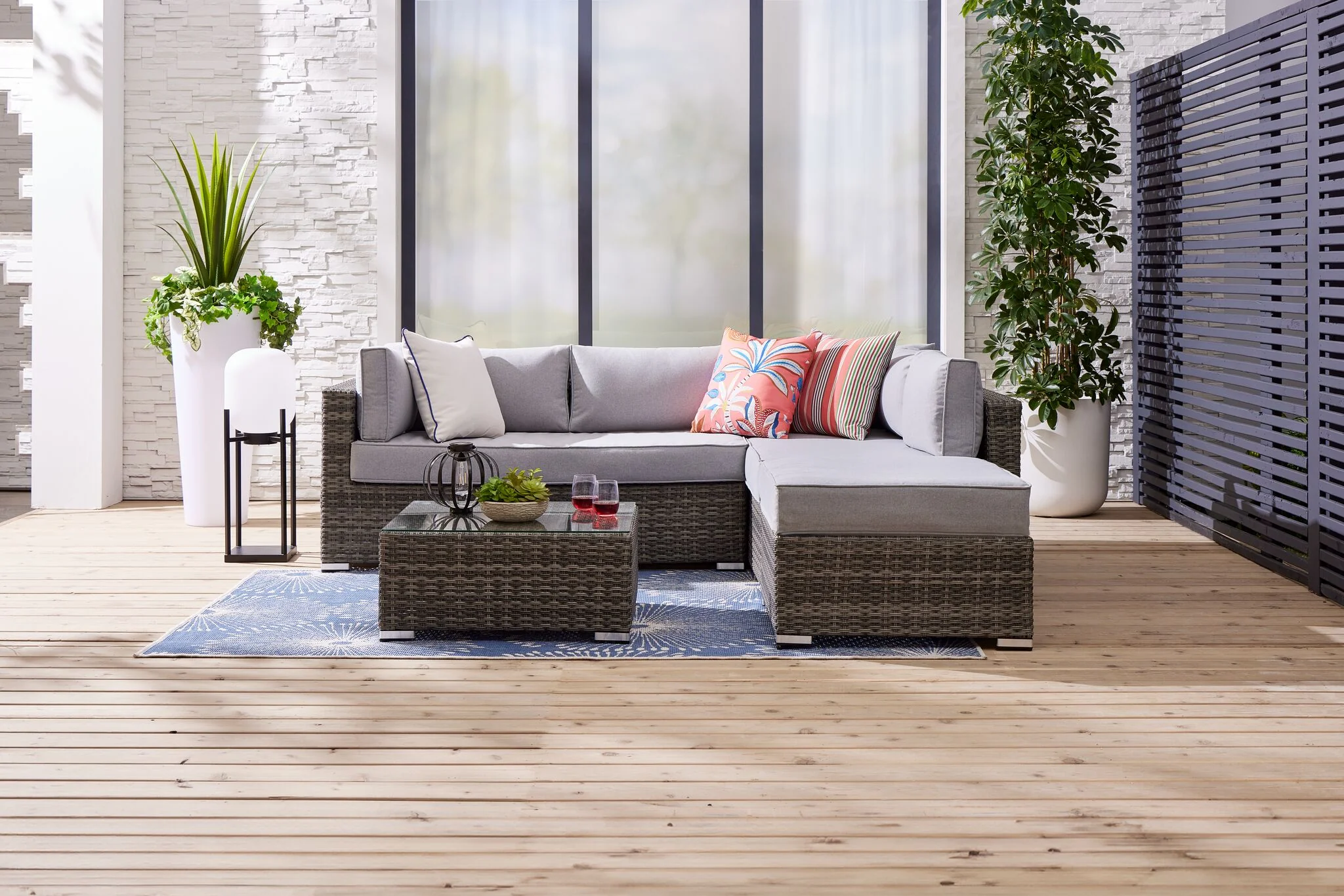 Cove 3 - Piece Outdoor Sectional - Dark Grey - Image 3