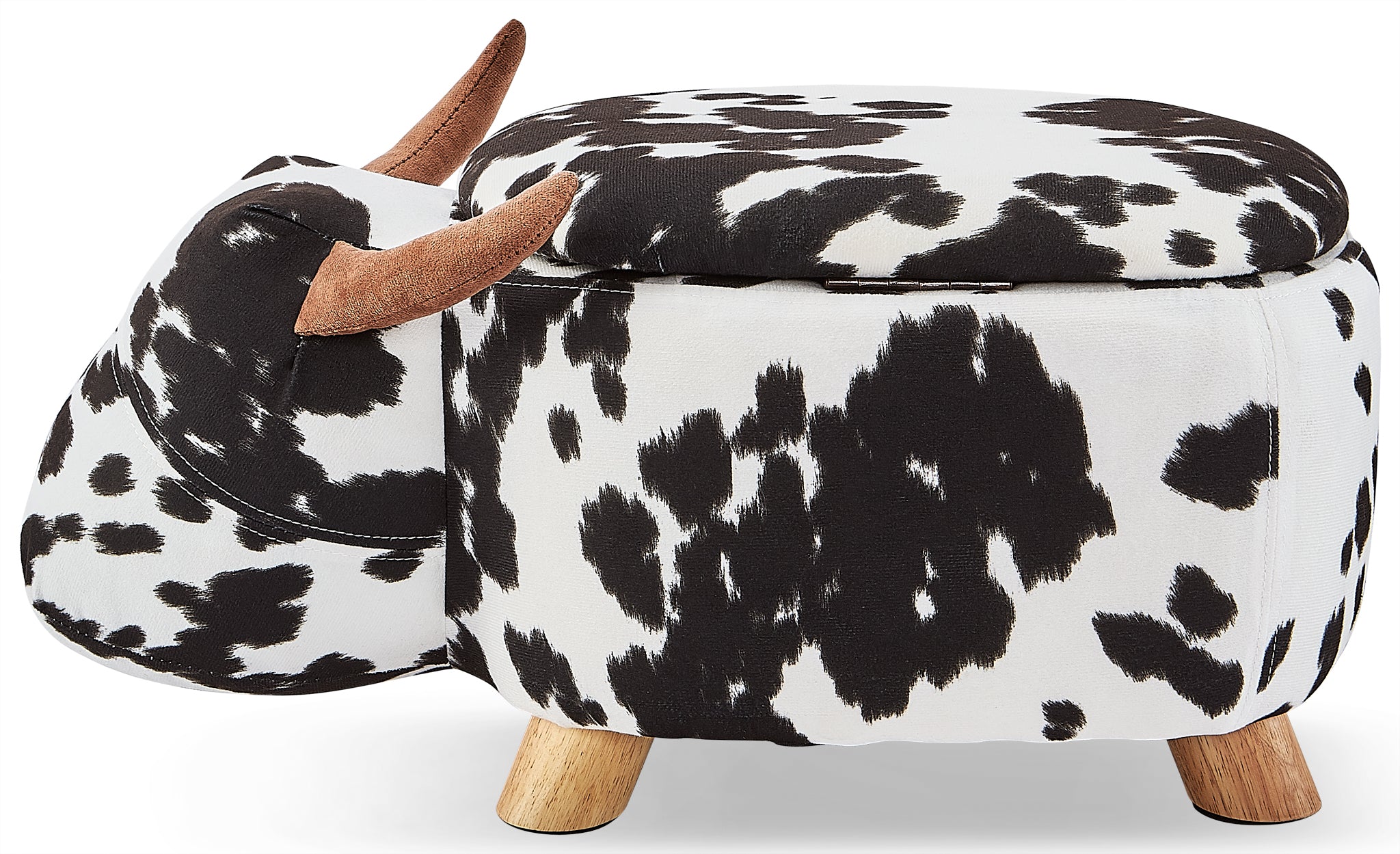 Cow Storage Ottoman - Black and White - Image 3