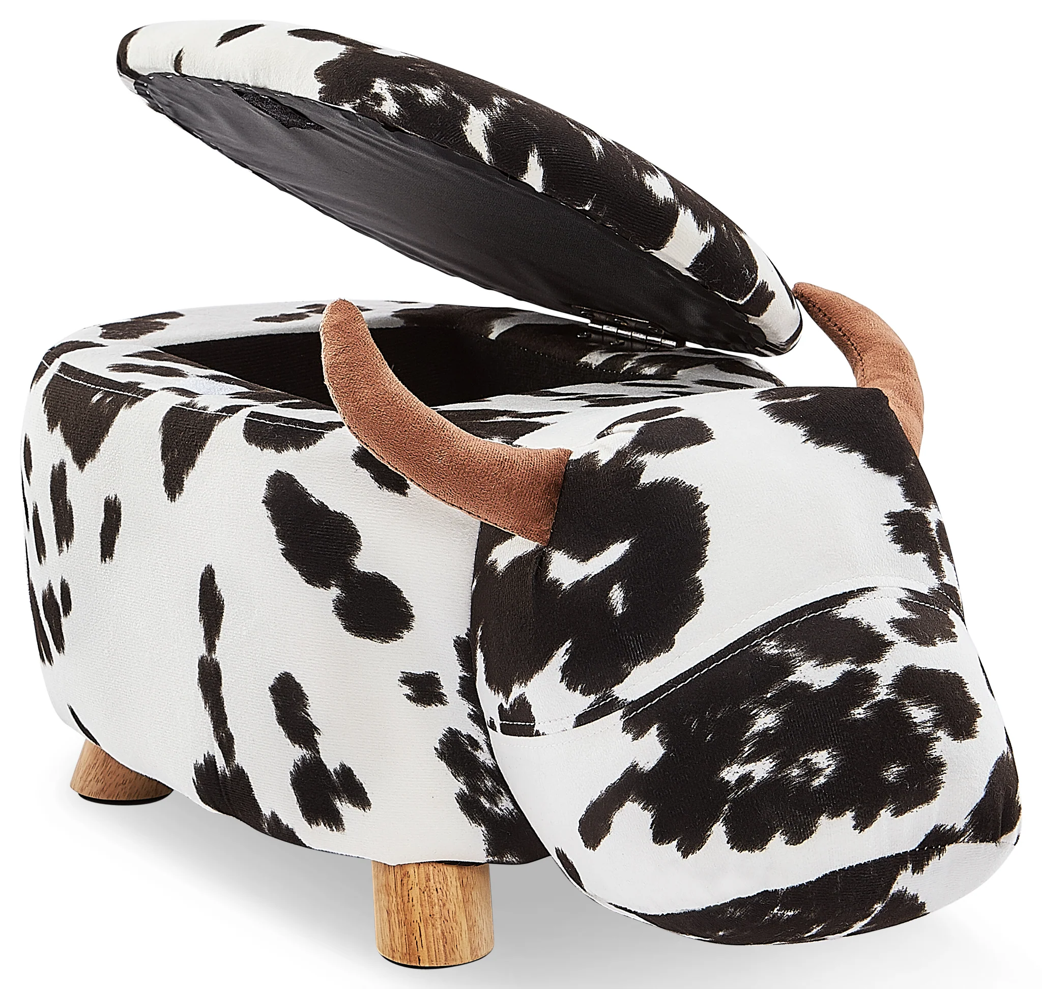 Cow Storage Ottoman - Black and White - Image 5